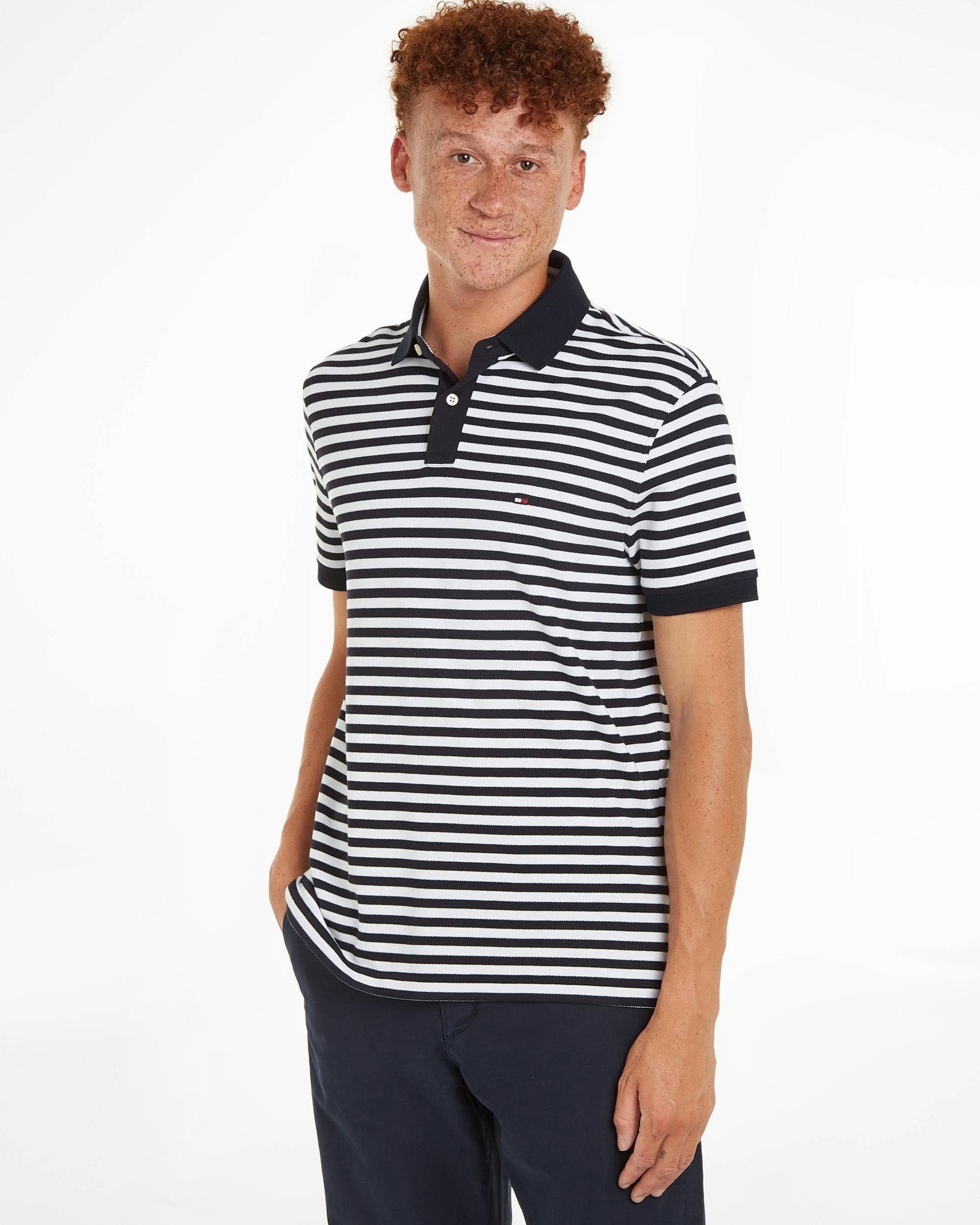 Tommy Hilfiger Men's White 1985 Regular Fit Polo - Desert Sky / - Desert Sky / - Xl