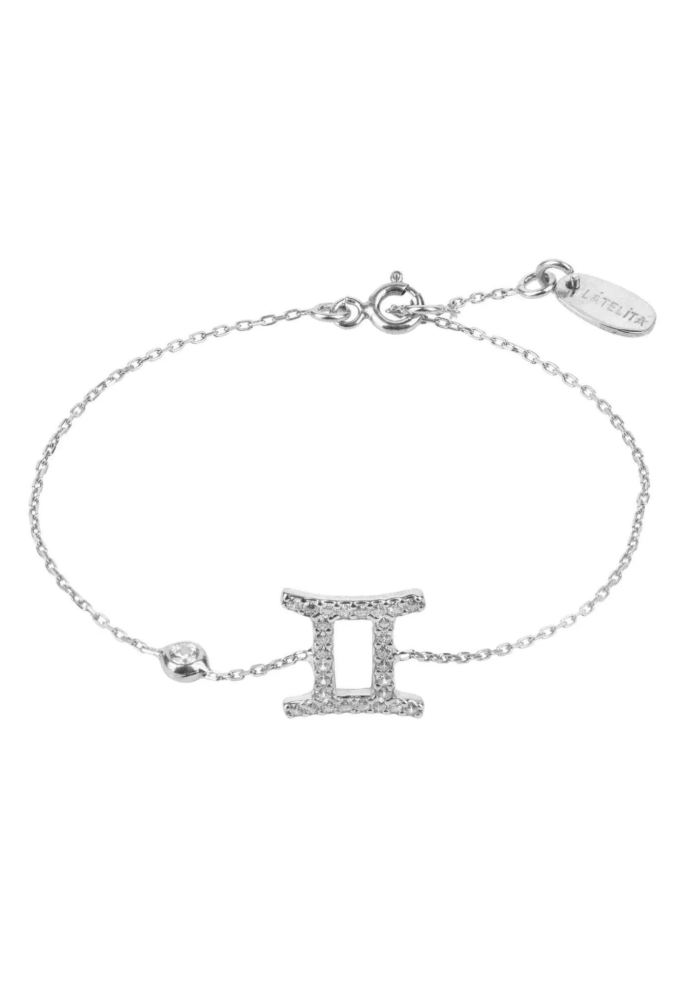 Latelita Silver Zodiac Horoscope Star Sign Bracelet Gemini