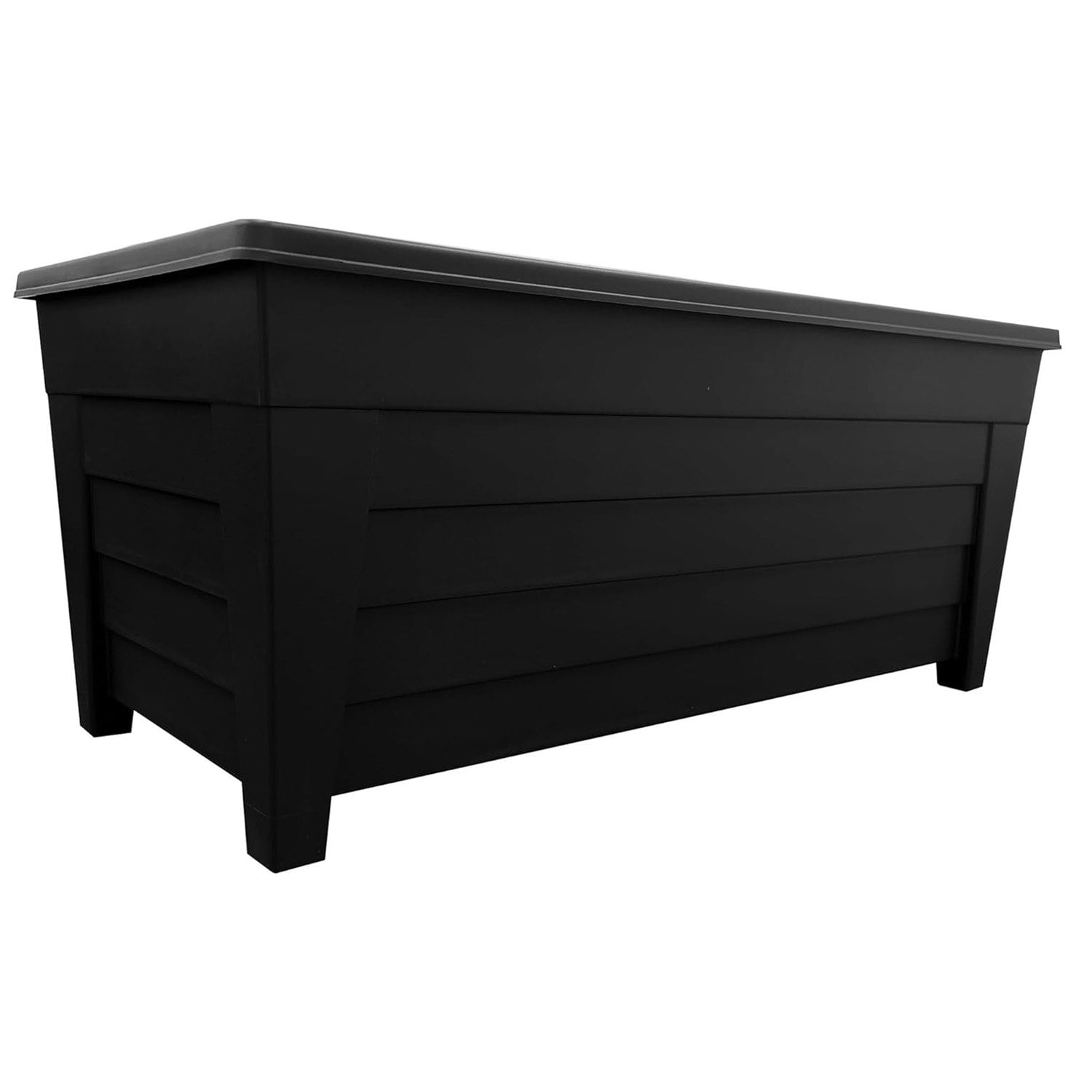 Storm Trading Group Black Large Long 55Cm Grosvenor Trough Flower Garden Planters For Home, Greenhouse & Patios - 2 X