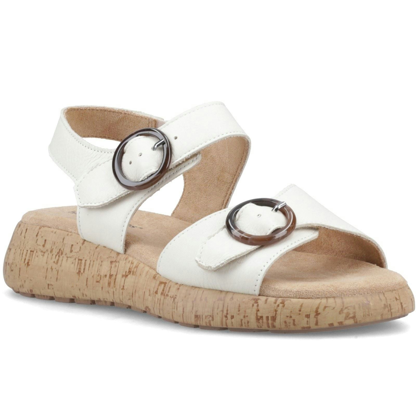 Hush Puppies Women's Cream Alison Leather Sandals - Size 5