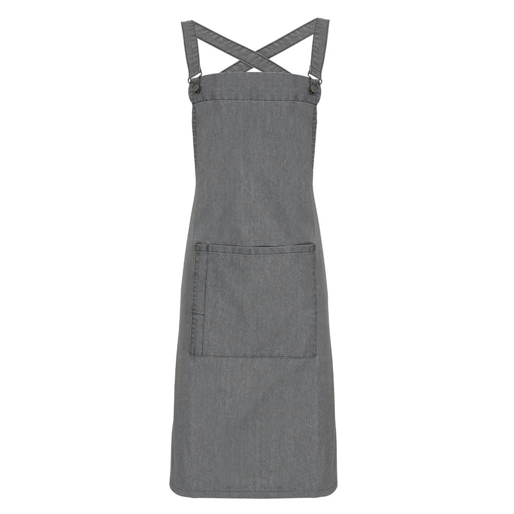 Premier (One Size, Grey Denim) Cross Back Barista Bib Apron - Image 2