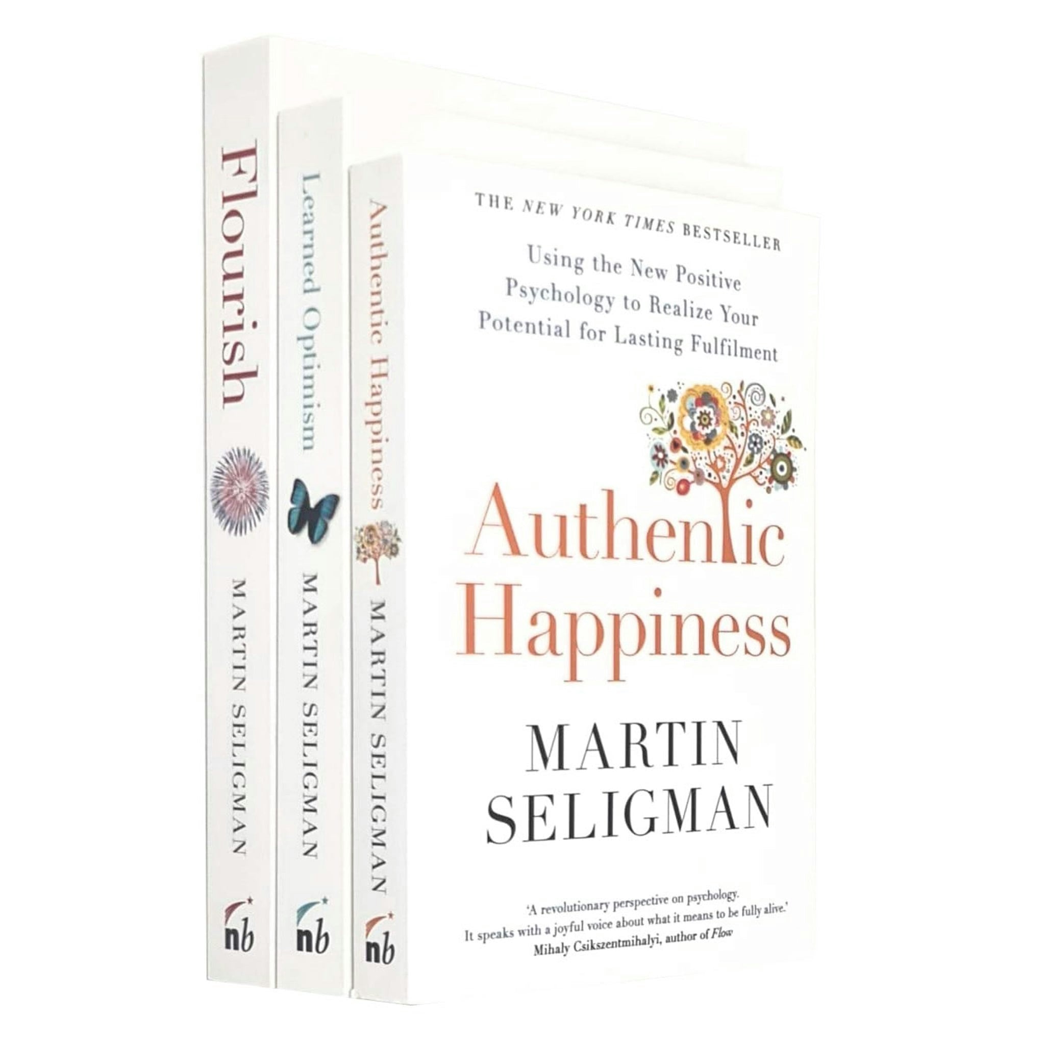 Nicholas Brealey Publishing Martin Seligman 3 Book Set,Flourish, Authentic Happiness,Learned Optimism