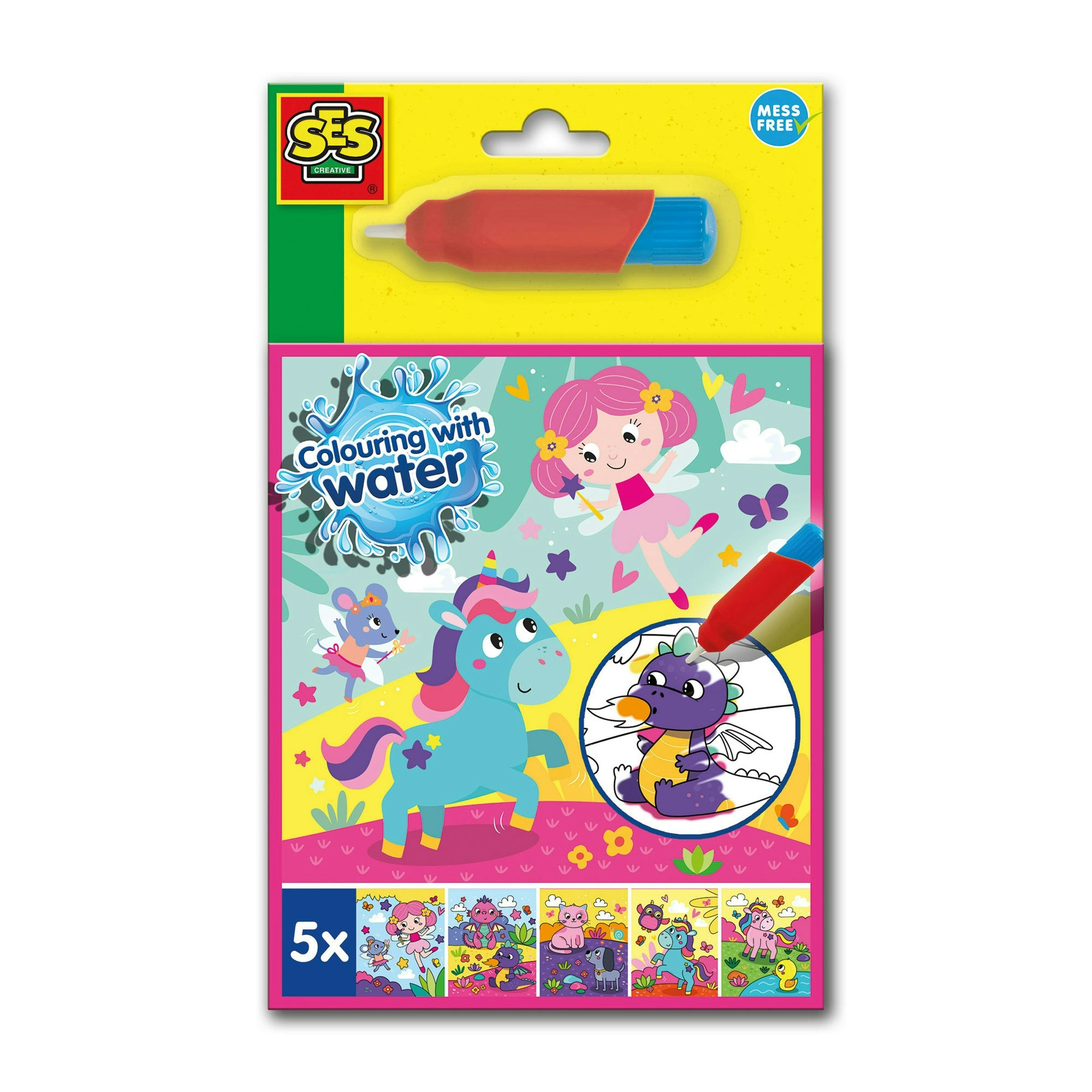 Ses Creative Colouring With Water Book With Water Brush - Fantasy