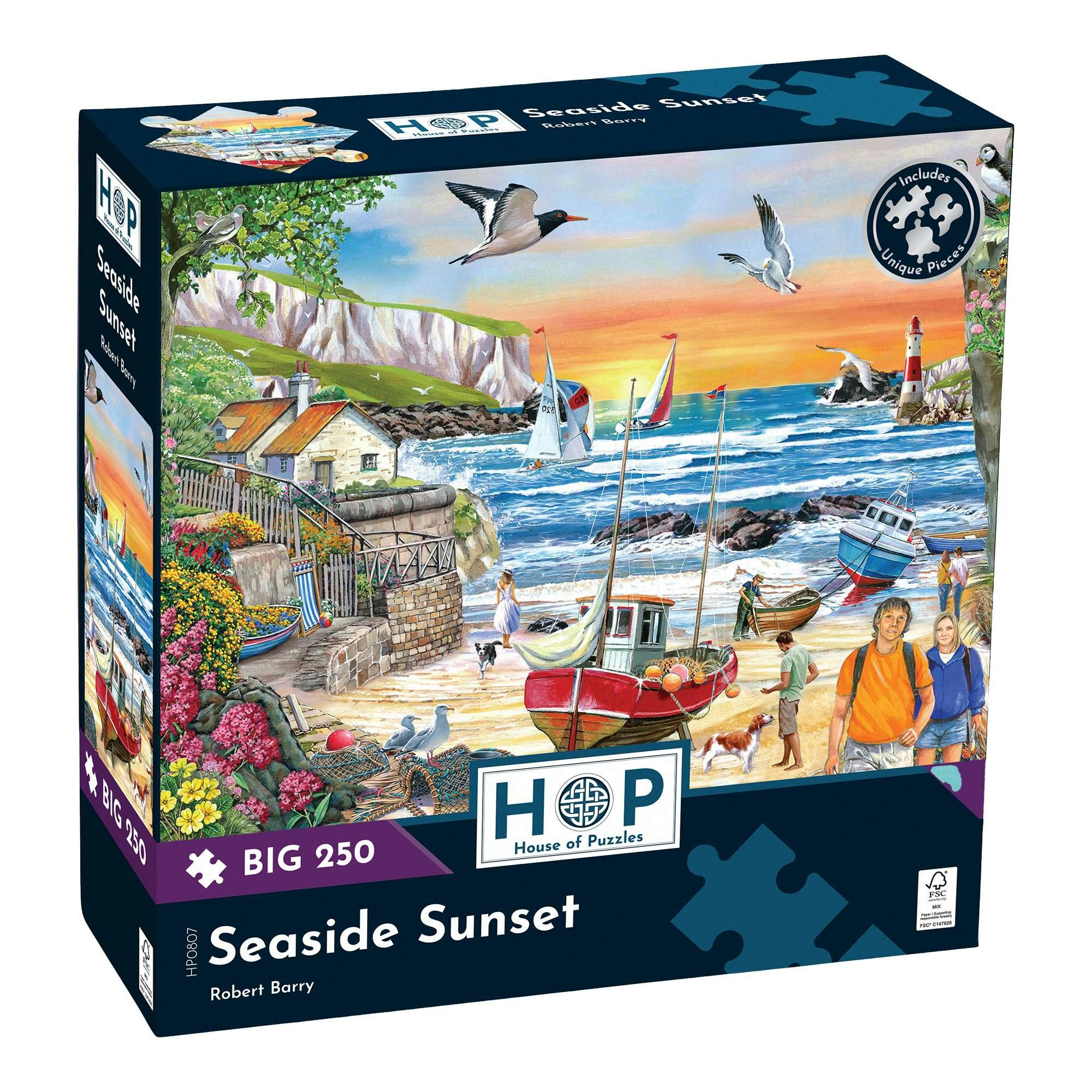 The House Of Puzzles Seaside Sunset Big 250 Piece Jigsaw Puzzle