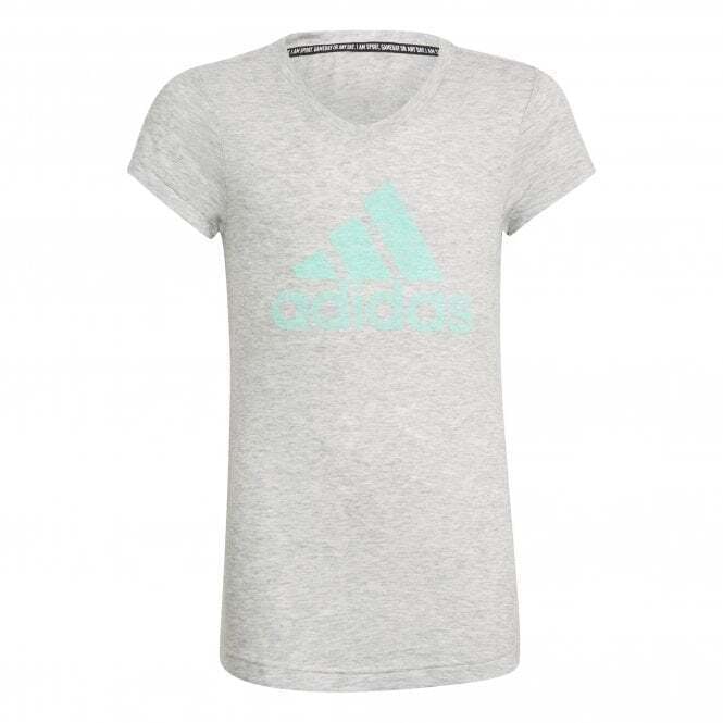 Adidas Girls Grey Cotton Must Have Bos T Shirt Gm8447 - 152 11-12 Years