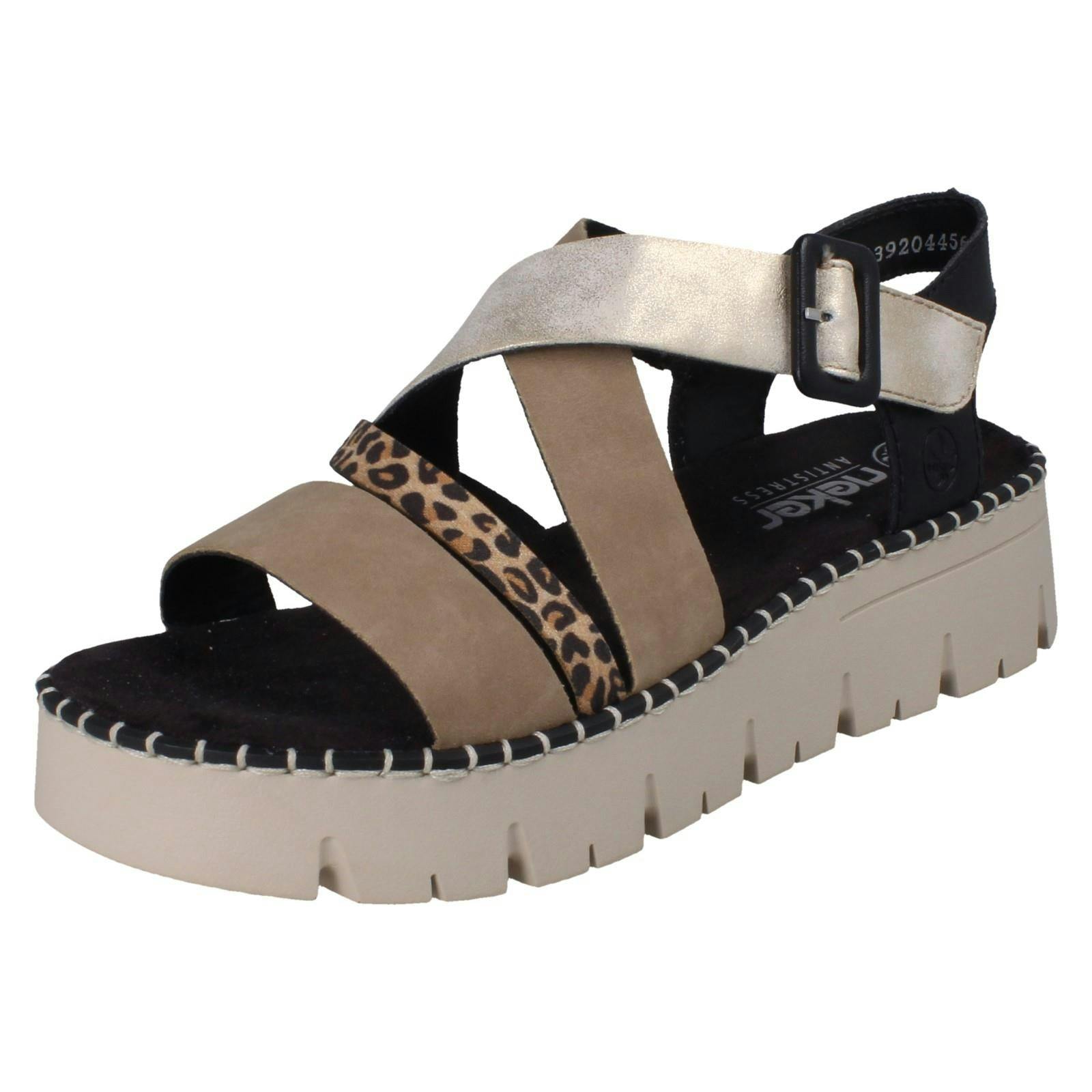Rieker Women's Wedge Sandals V1063 - Multi - Uk 7.5