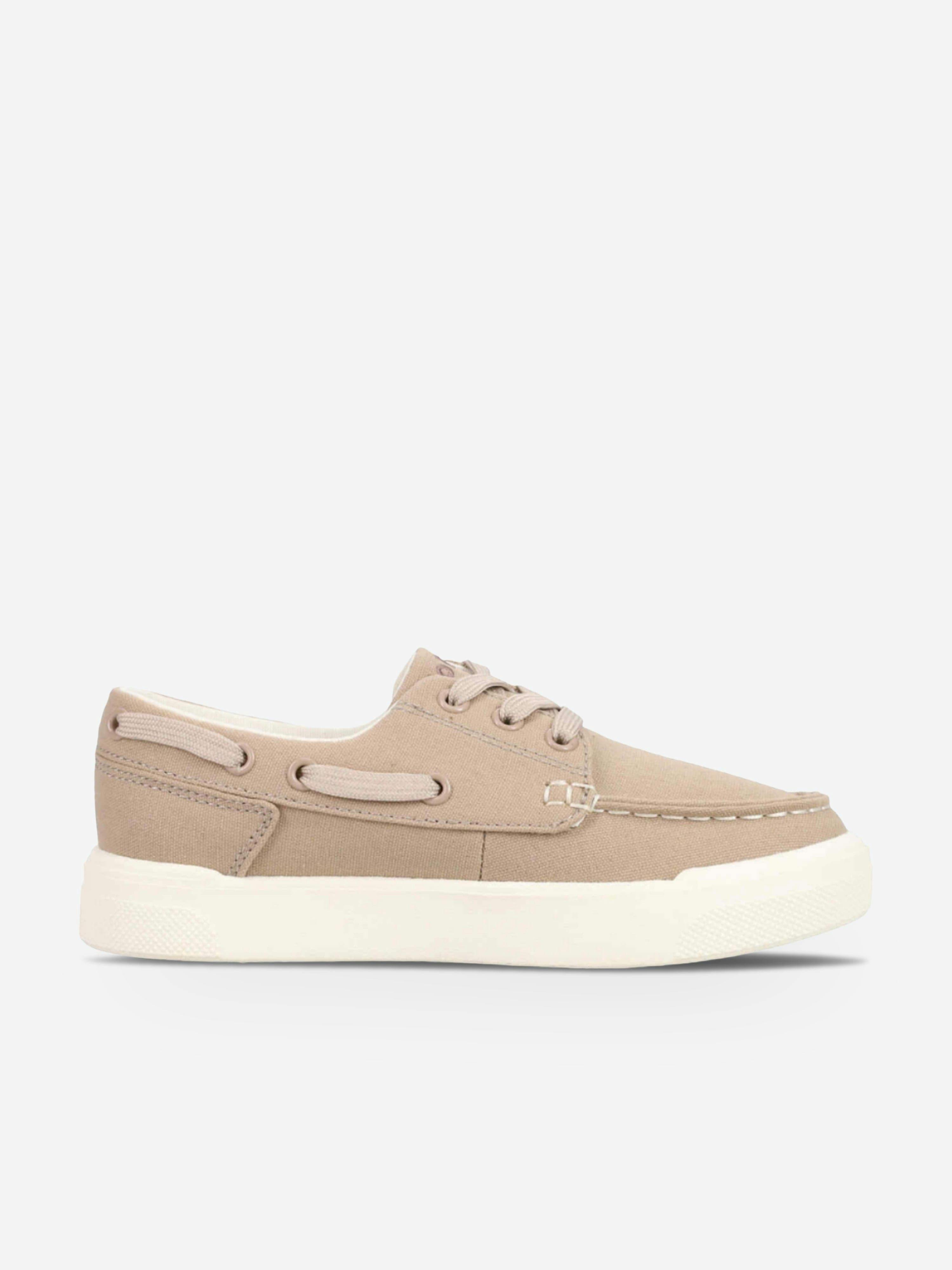 Ralph Lauren Kids Boys Brown Ralph Lauren Canvas Briar Boat Shoes In - Eu 36 Uk 4 Us 4.5