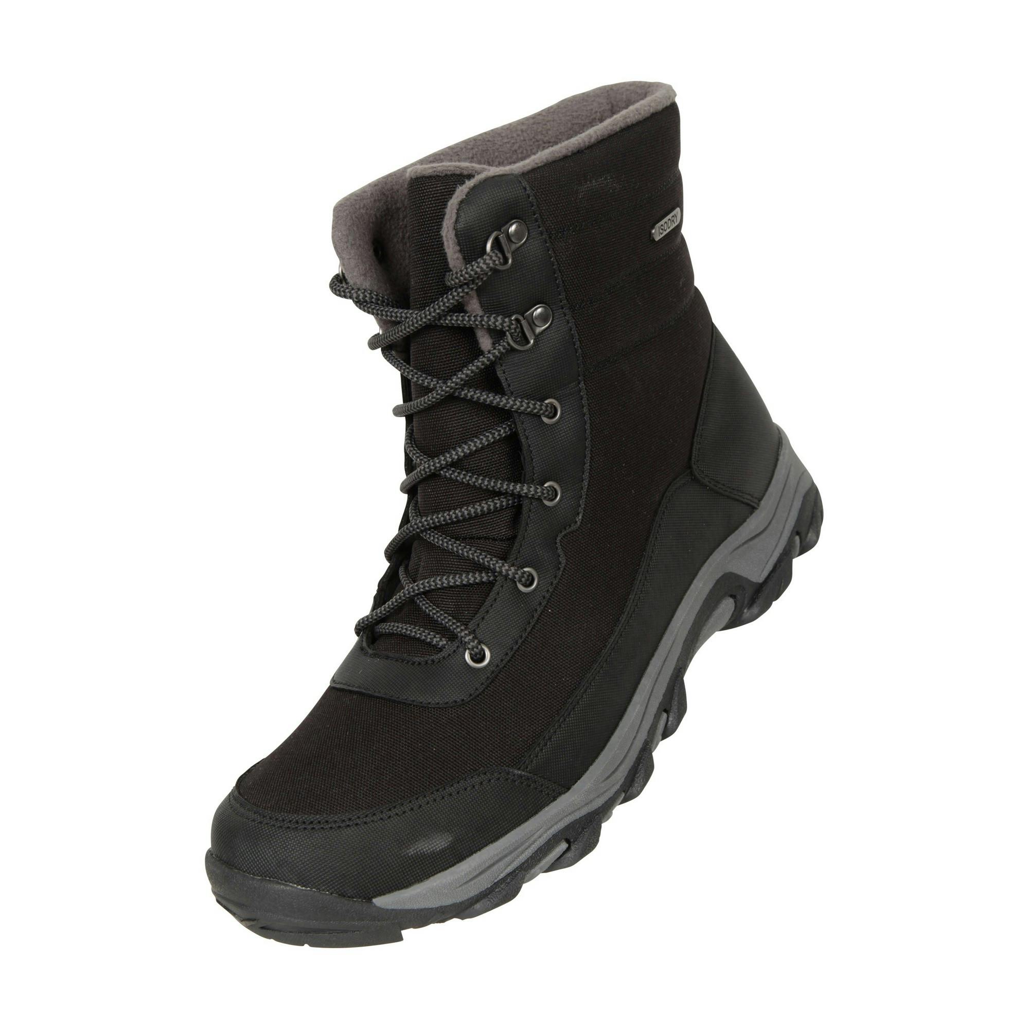 Mountain Warehouse Men's Black Ohio Fleece Lined Snow Boots - Jet - 9 Uk - Jet - 70% Textile/10% Tpr/10% Thinsulate/10% Fleece