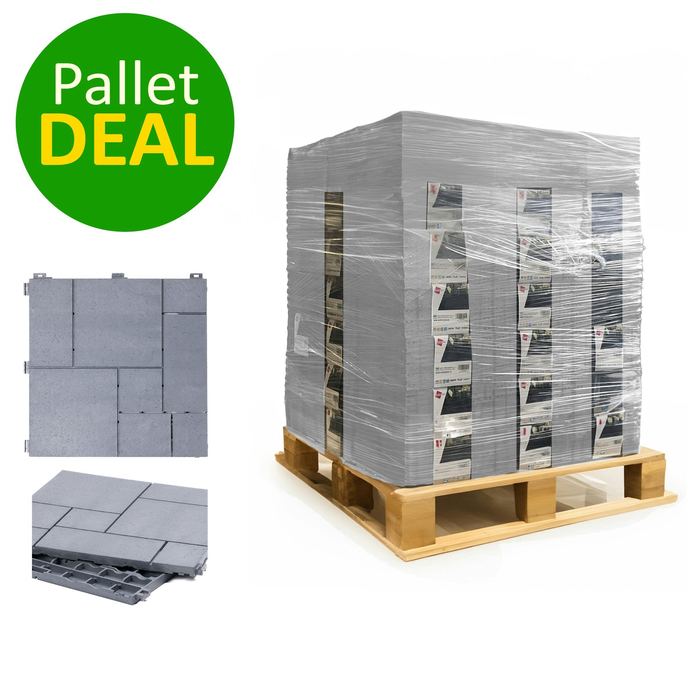 Nicoman Light/Grey Pallet Offer - Mosaic Composite Interlocking Decking Tiles - 630Pcs