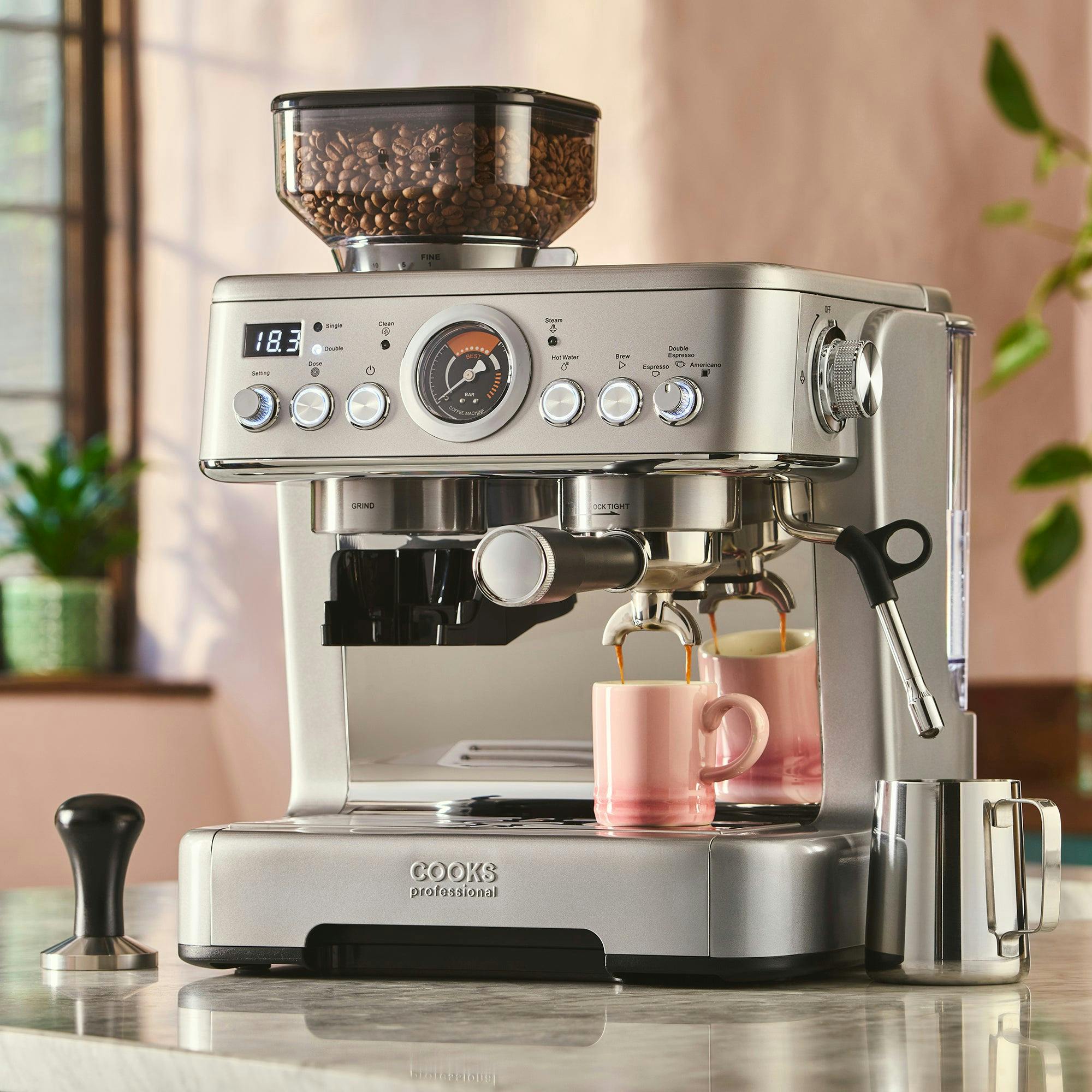 Cooks Professional Silver Bean-To-Cup Espresso Machine |