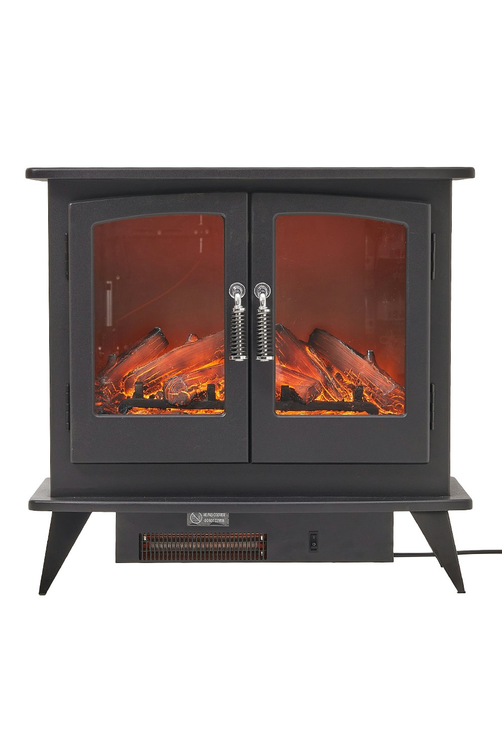 Living And Home Black Freestanding Electric Fireplace Heater