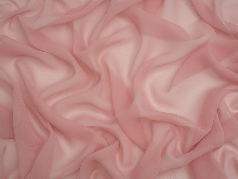 Minerva Core Range Light/Pink Minerva Sheer Chiffon Fabric - Plain Design Dressmaking Fabric, 110 Cm / 44" Wide - Per Metre - Dusky