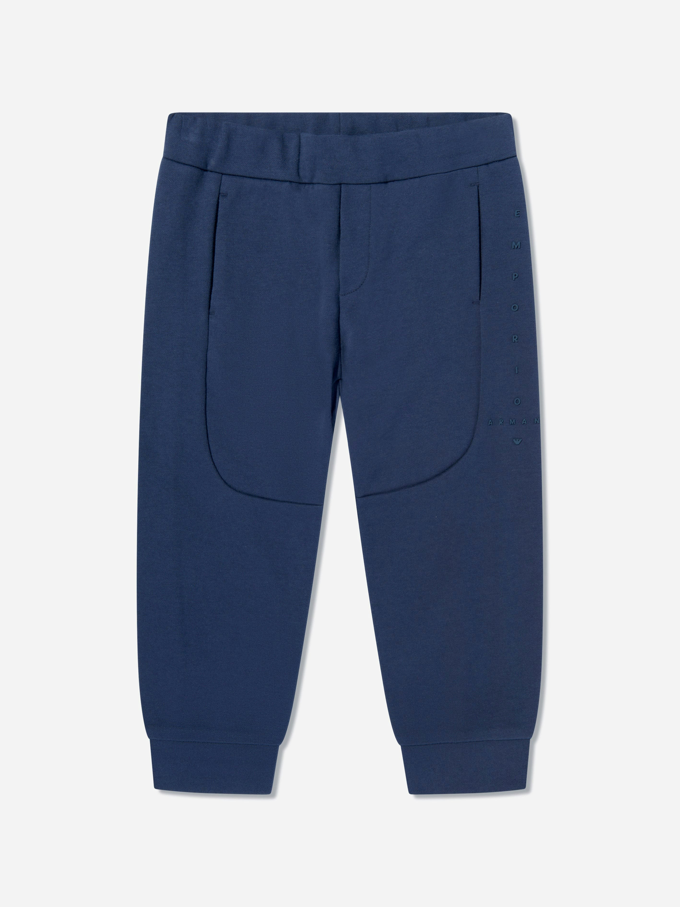 Emporio Armani Men's Blue Baby Boys Logo Joggers In Navy - 18 Mths