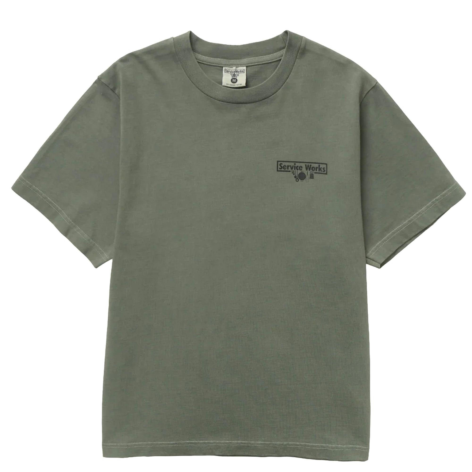 Service Works Pigment Dyed Trademark T-Shirt - Olive - Medium