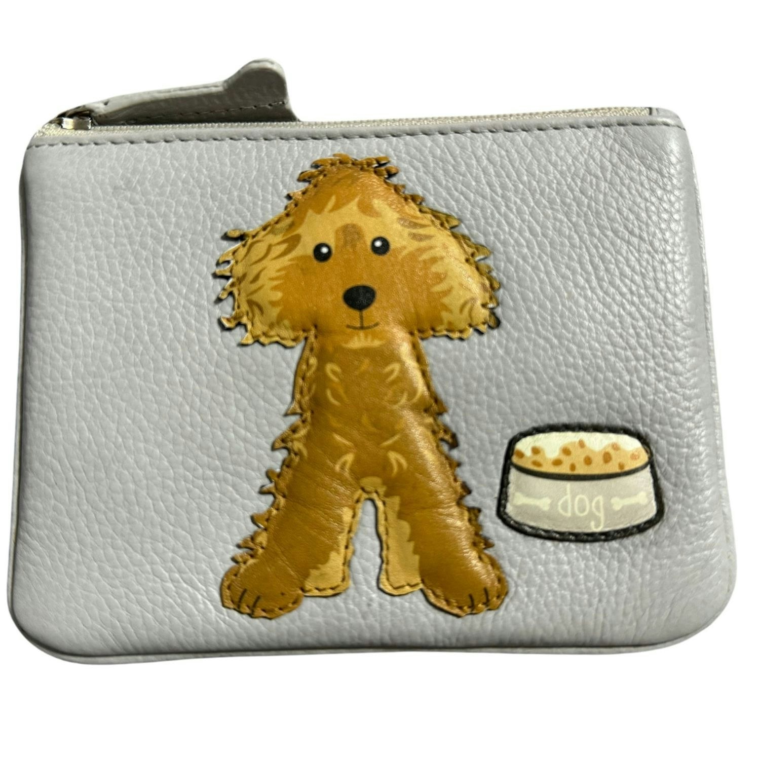 Mala Leather Grey Cockapoo Dog Coin & Card Leather Purse