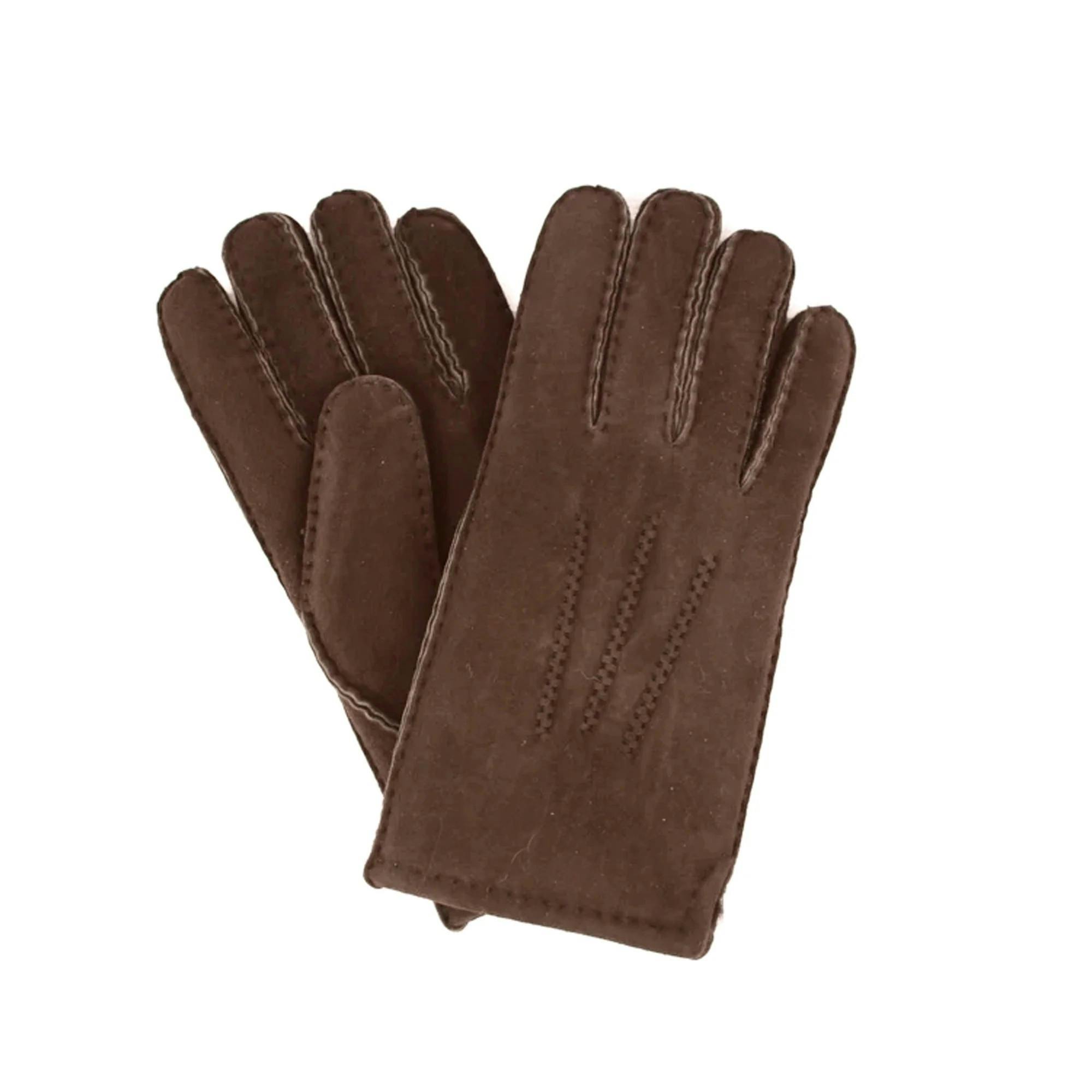 Eastern Counties Leather Men's Brown Msg/Sp Sheepskin 3 Point Stitch Gloves - L - 100% Sheepskin