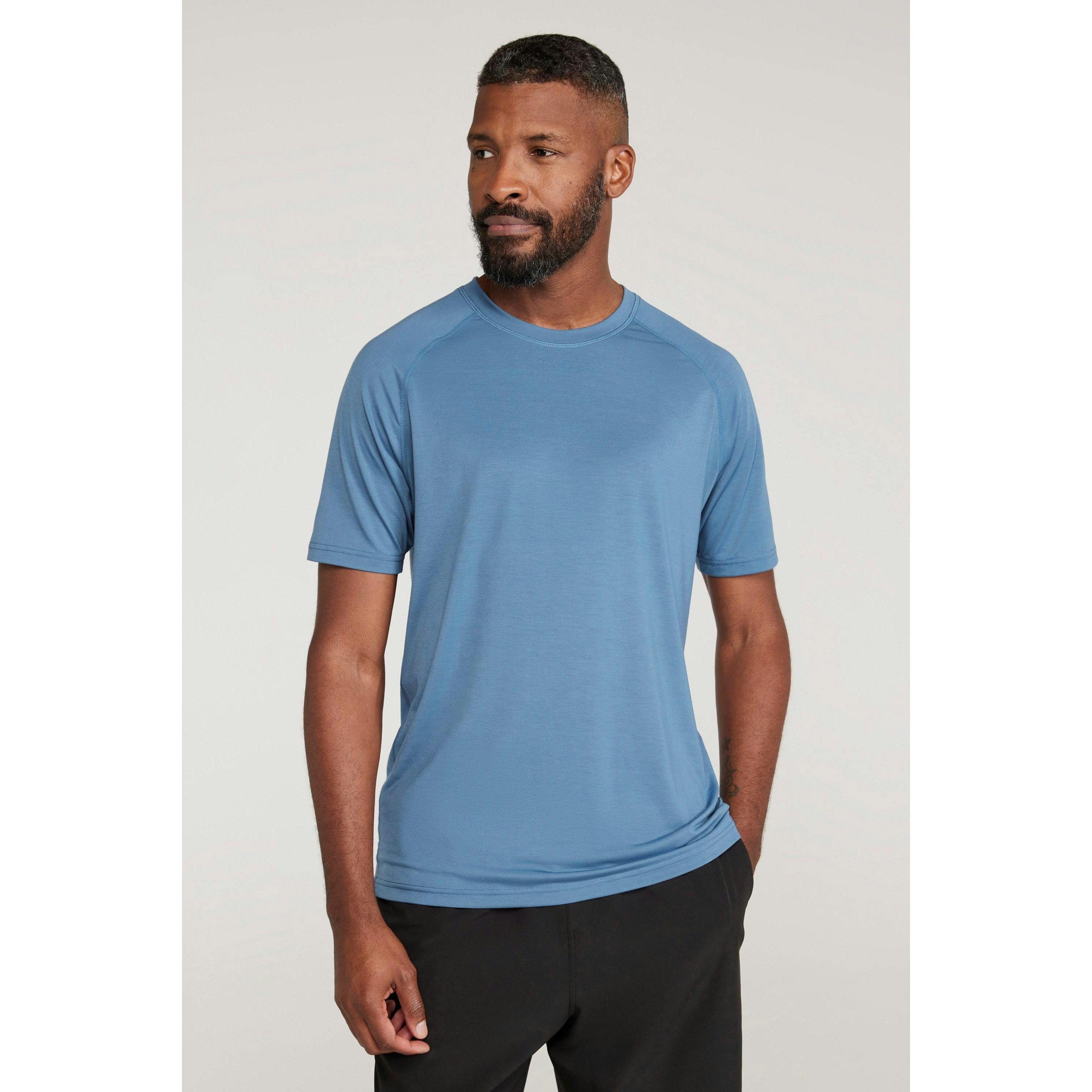 Mountain Warehouse Men's Light/Blue Quick Dry T-Shirt - 3XL - 95% Polyester/5% Elastane