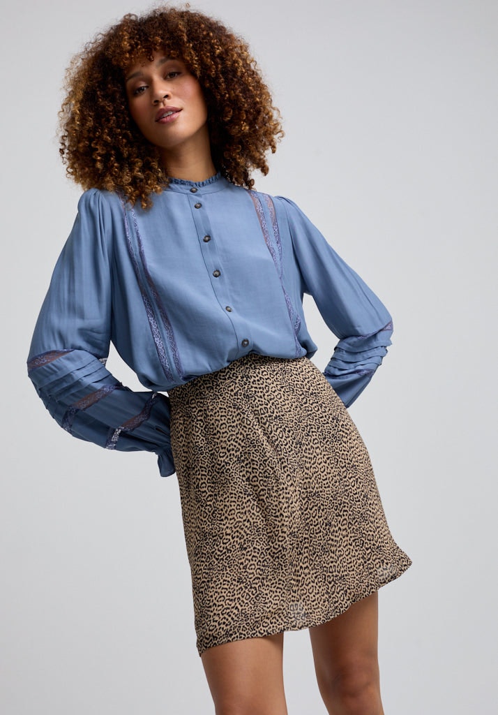 Lily And Lionel Brown Sadie Flare Leopard Print Mini Skirt In - 8