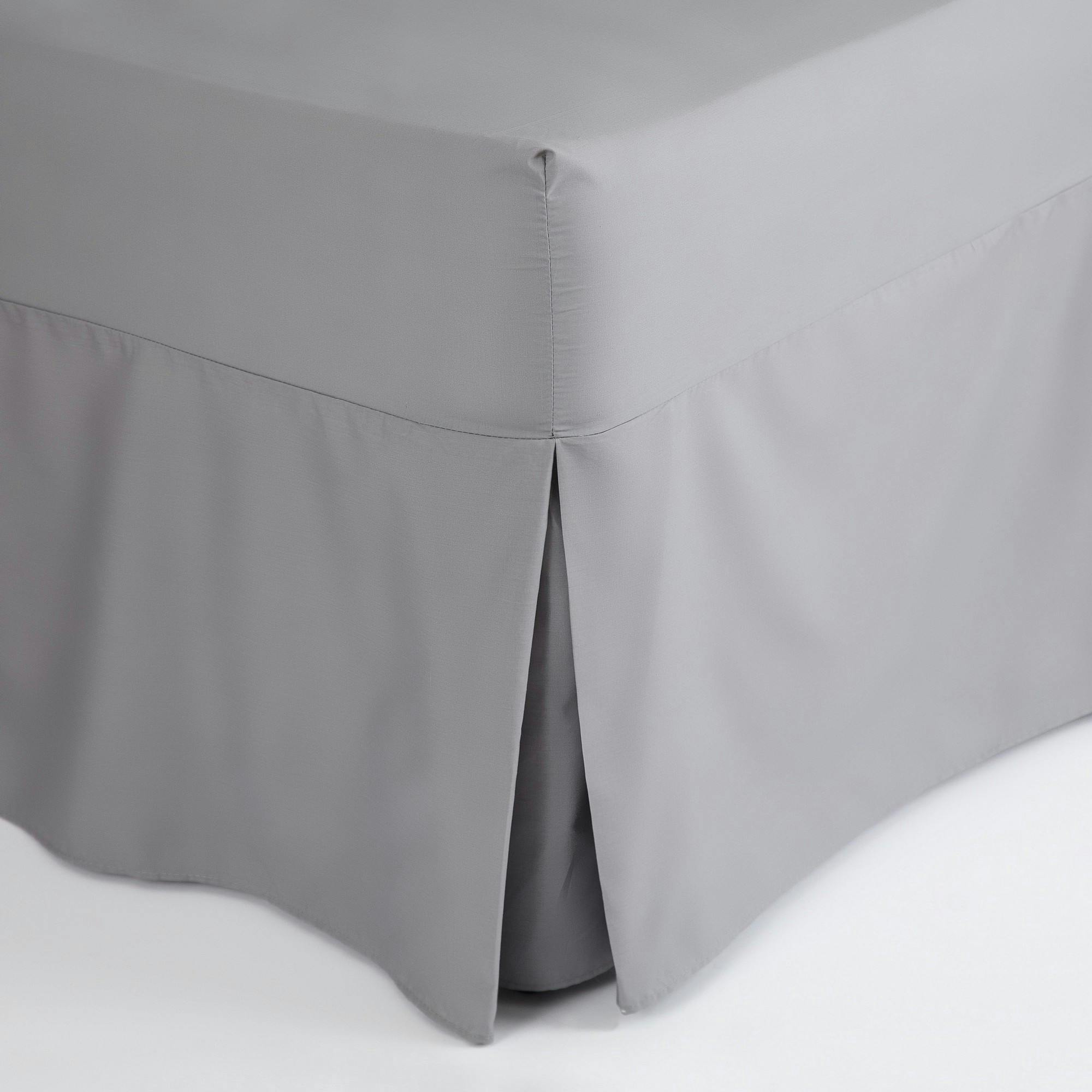Belledorm Grey Easycare Percale Fitted Valance - Single - 50% Cotton/50% Polyester
