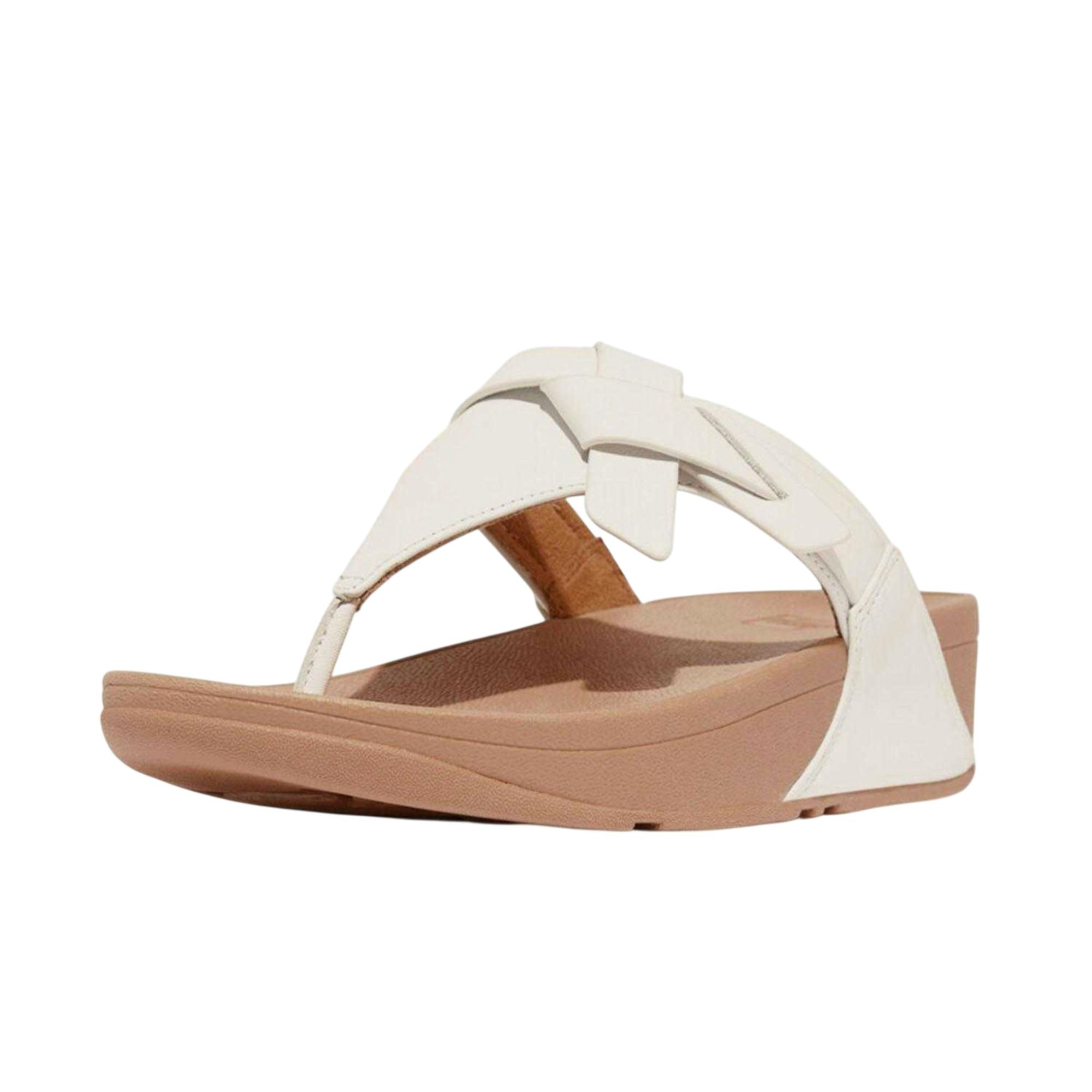 Fit Flop Women's White / Lulu Knotted Leather Sandals - 8 Uk - 100% Mixed