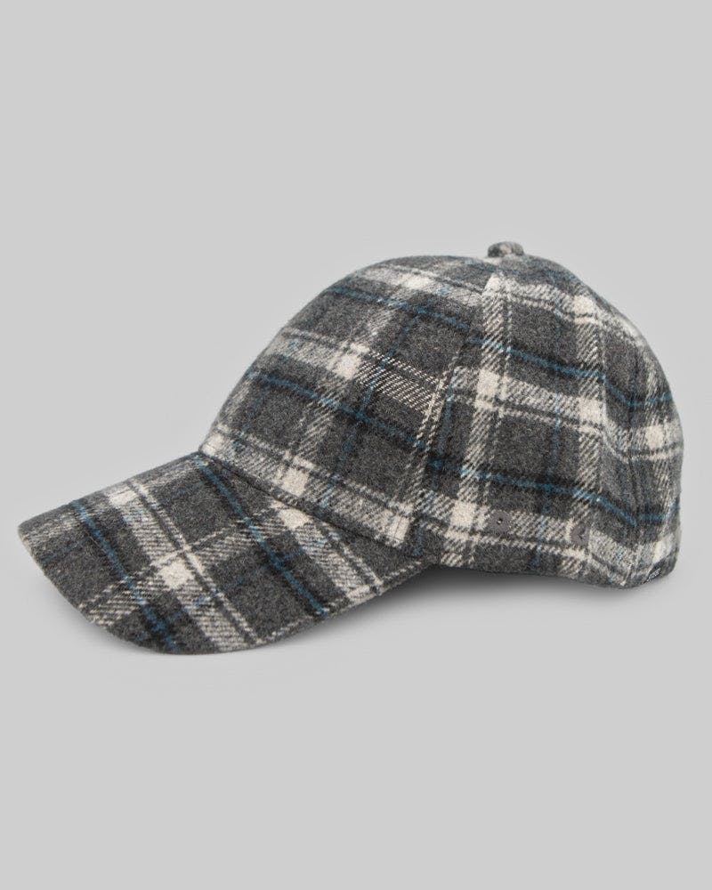 Steel & Jelly Grey And Teal Check Baseball Cap - One Size