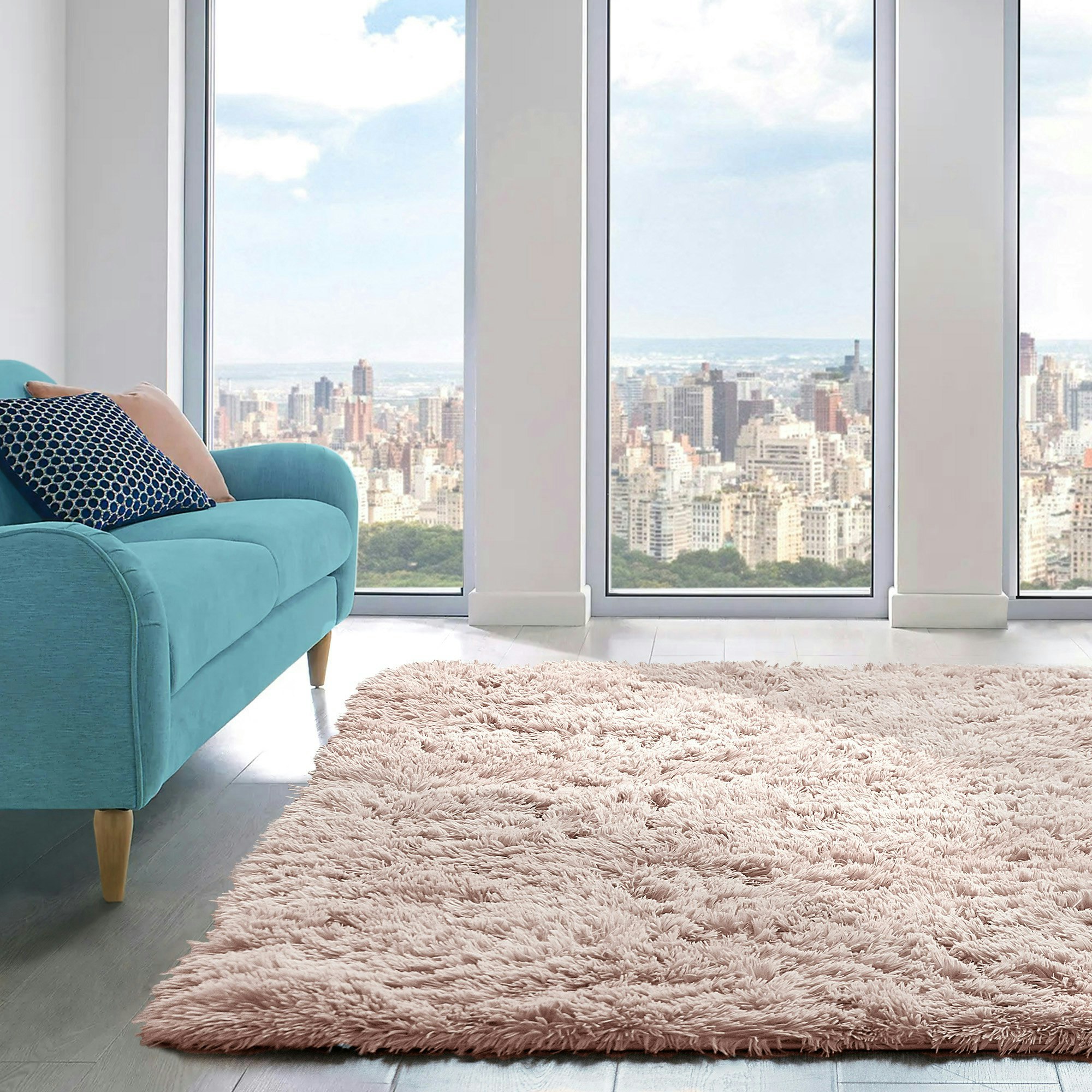 Home Republic Pink Alaska Sponged Shaggy Rug - 160 X 230