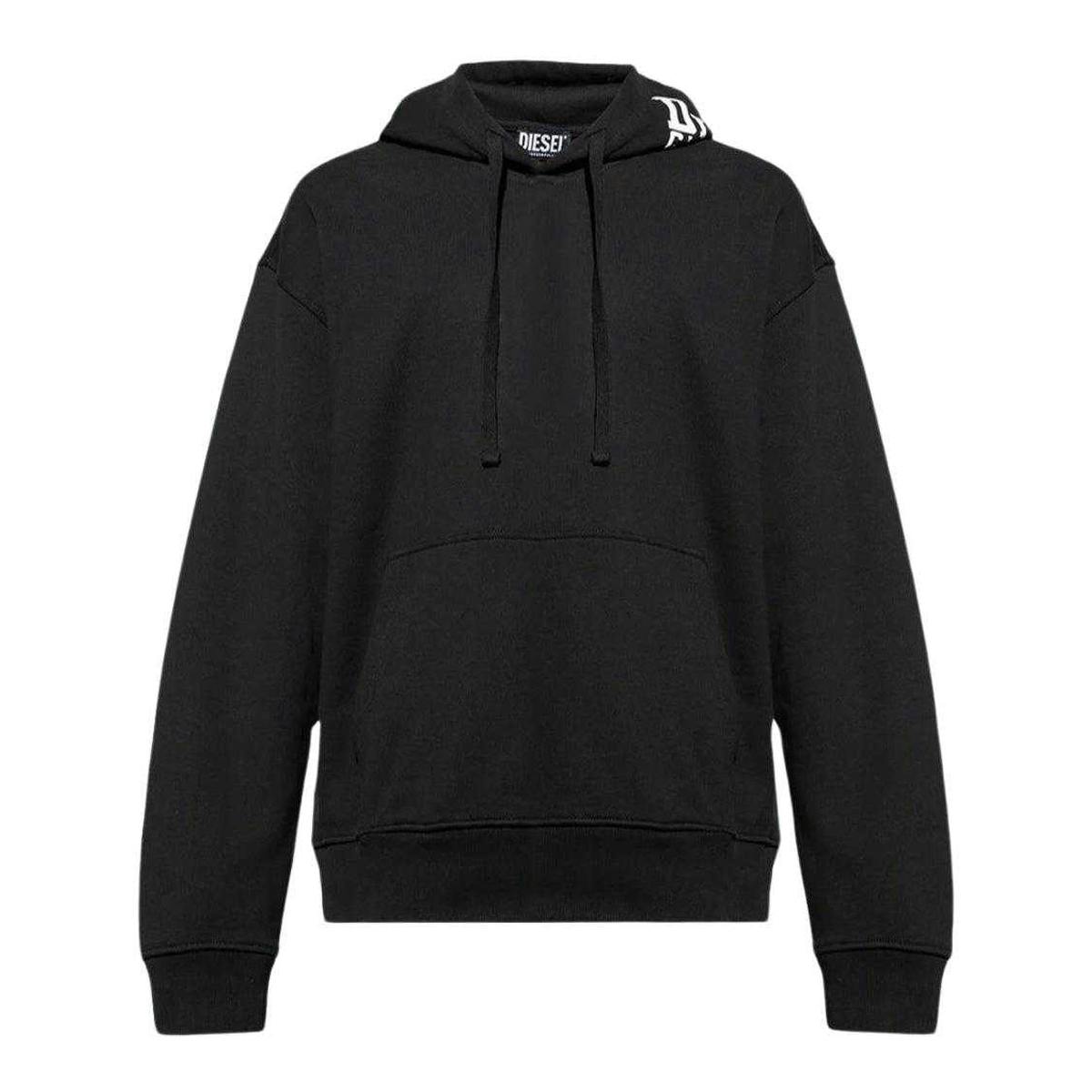 Diesel Men's Black Back Print Logo Hoodie - Xs - 100% Cotton