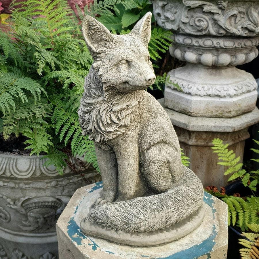 Rackhams Stone Cast 'Fox' Garden Sculpture