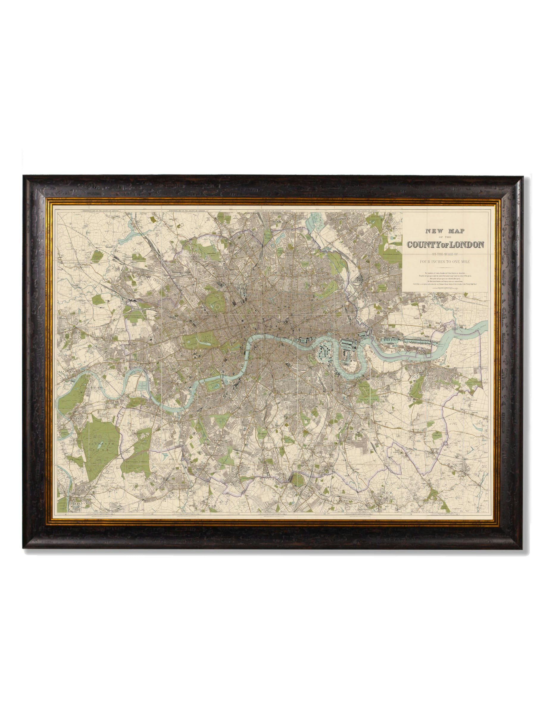 Rackhams C.1905 County Map Of London - 70 X 95Cm - Oxford