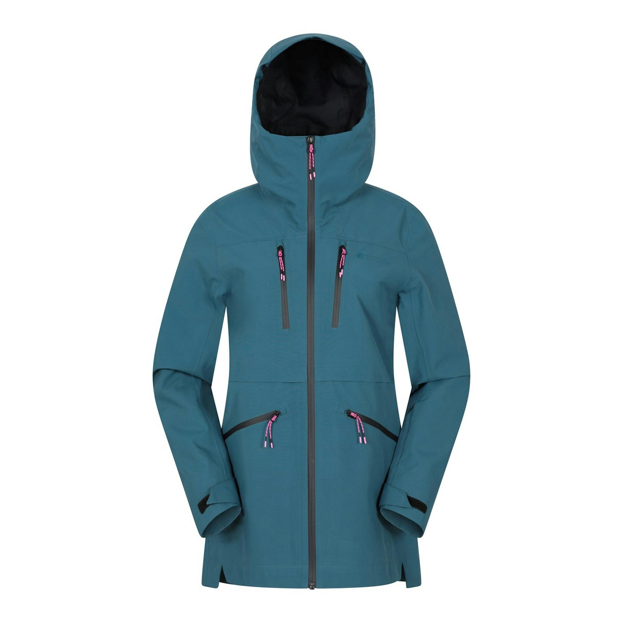 Mountain Warehouse Women's Tempest Waterproof 3 Layer Ski Jacket - Teal - 6 Uk - Teal - 100% Polyester