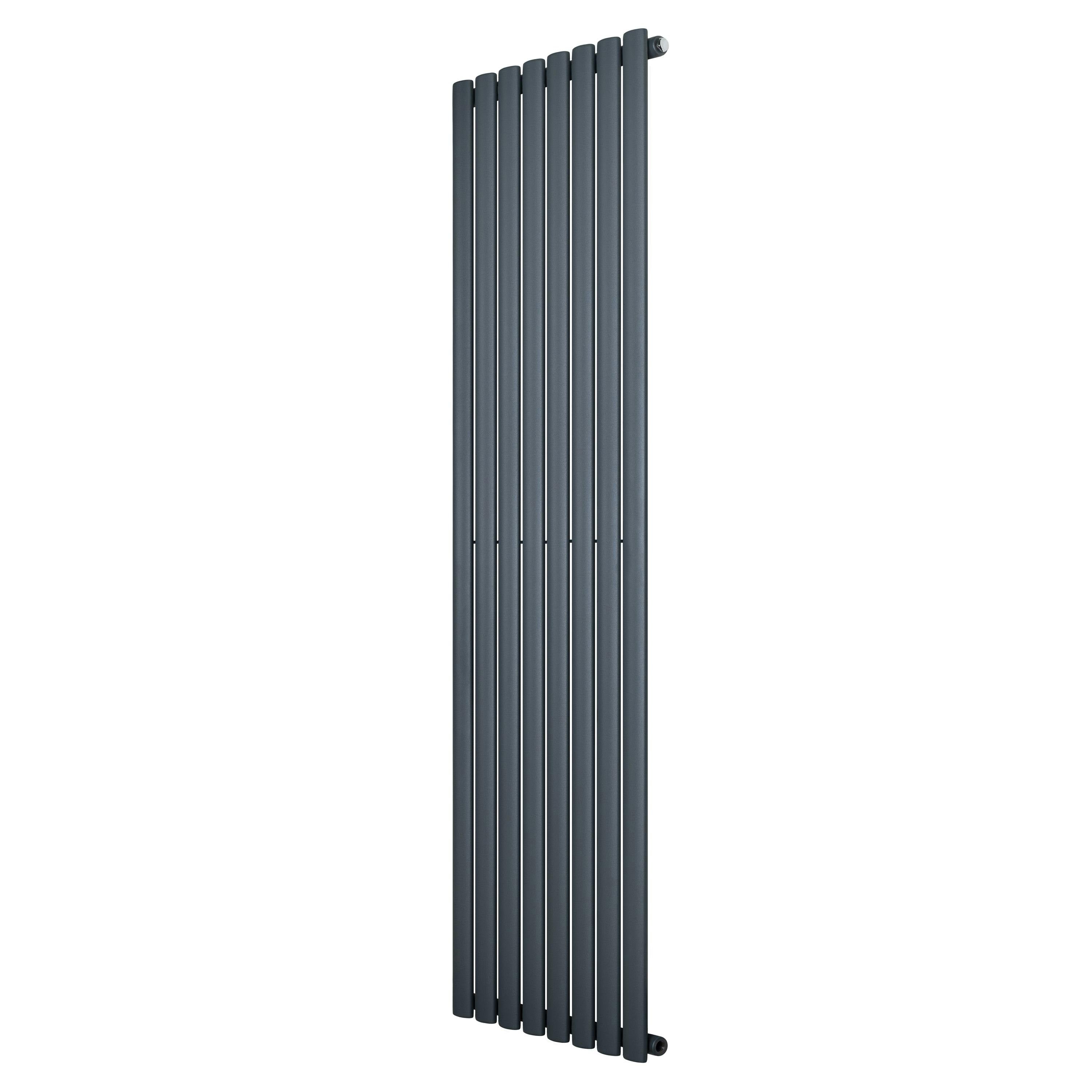Monstershop Anthracite/Grey Oval Single Column Radiator - 1800 X 480Mm