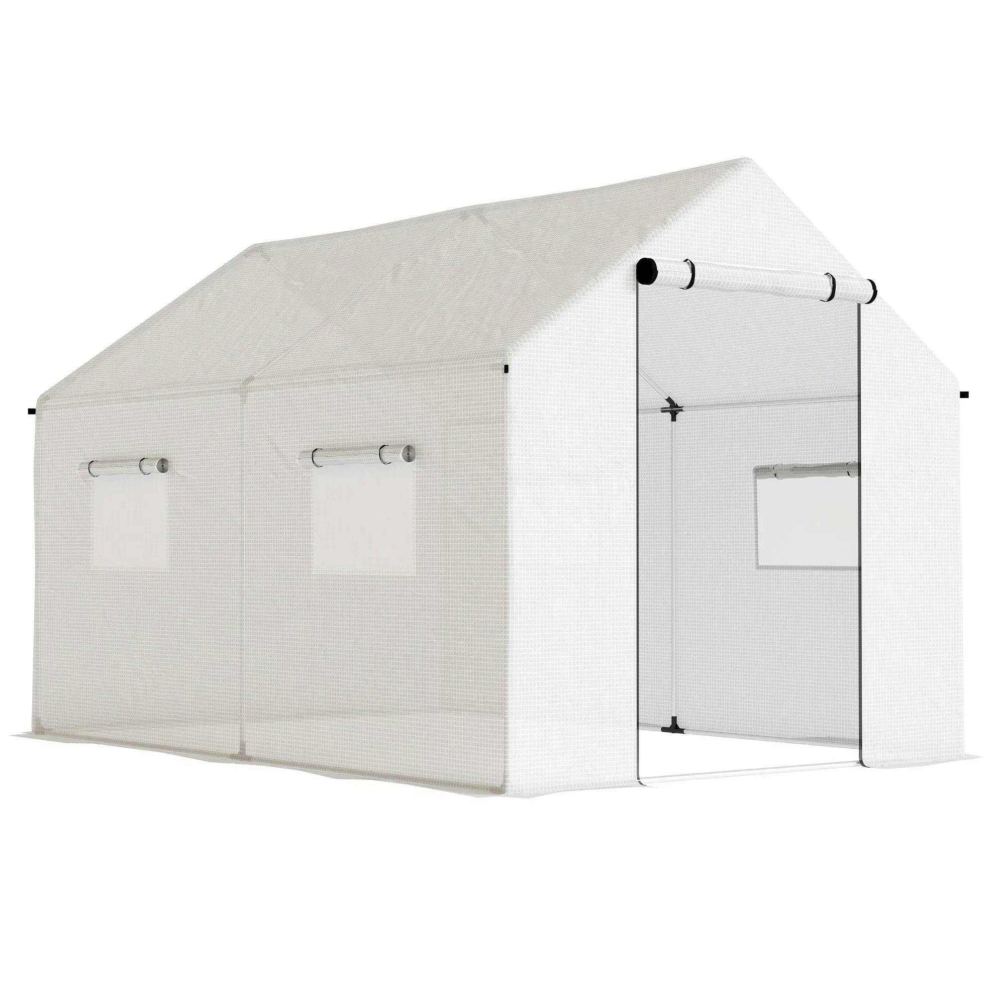 Rackhams Green/White Tunnel House W/ Uv-Resistant Pe Cover, Wide Door, 2 X 3(M), - Image 5