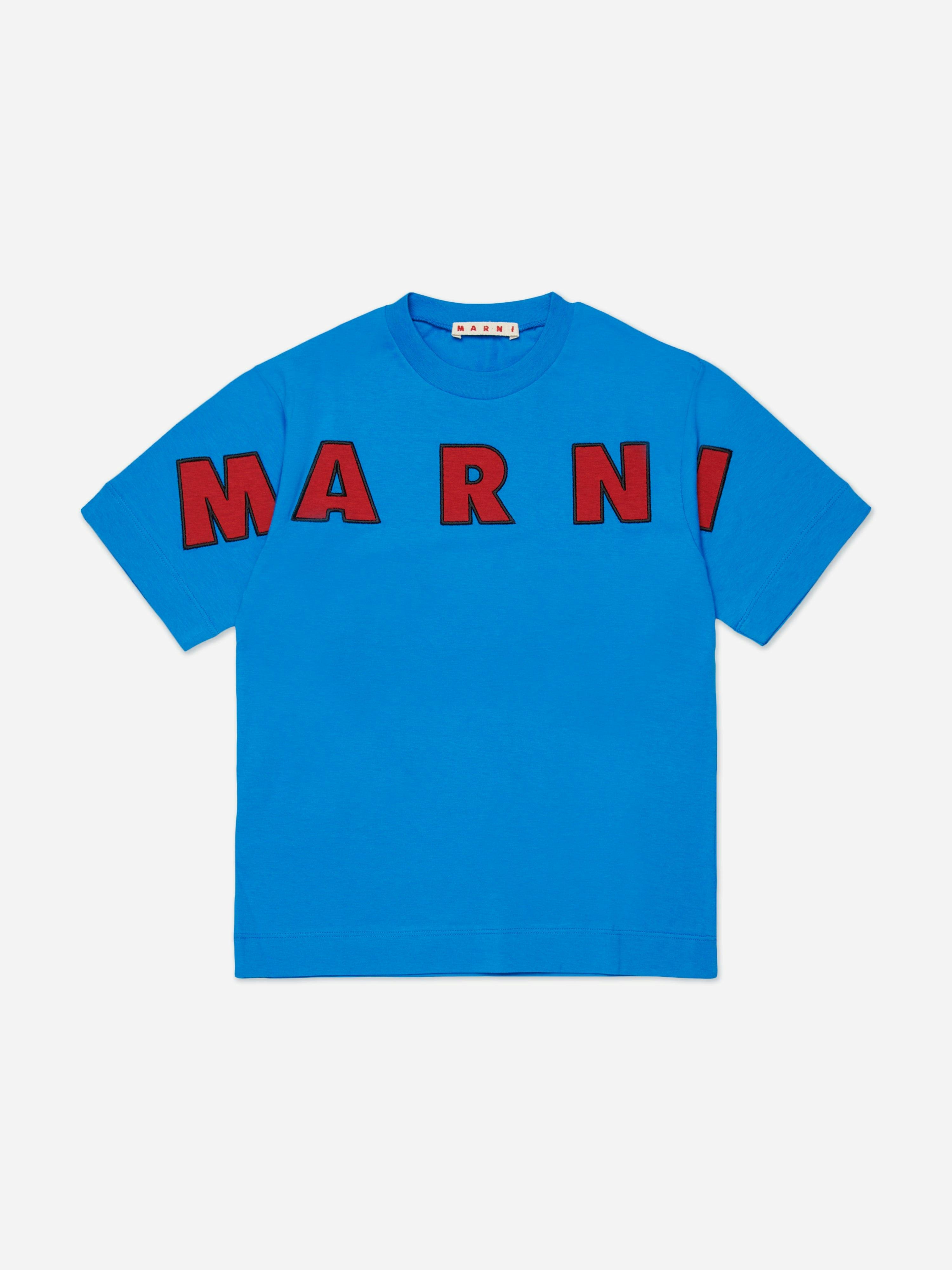 Marni Kids Boys Blue Logo T-Shirt In - 14 Yrs