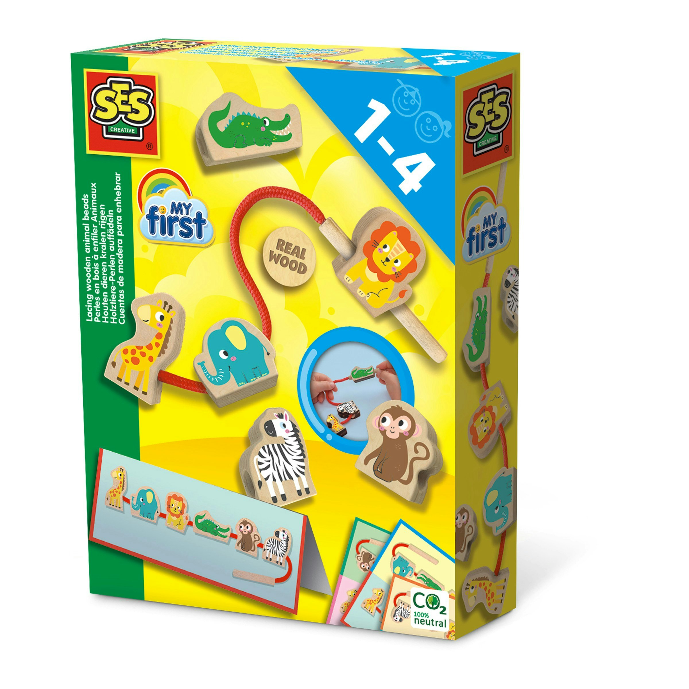 Ses Creative My First - Lacing Wooden Animal Beads