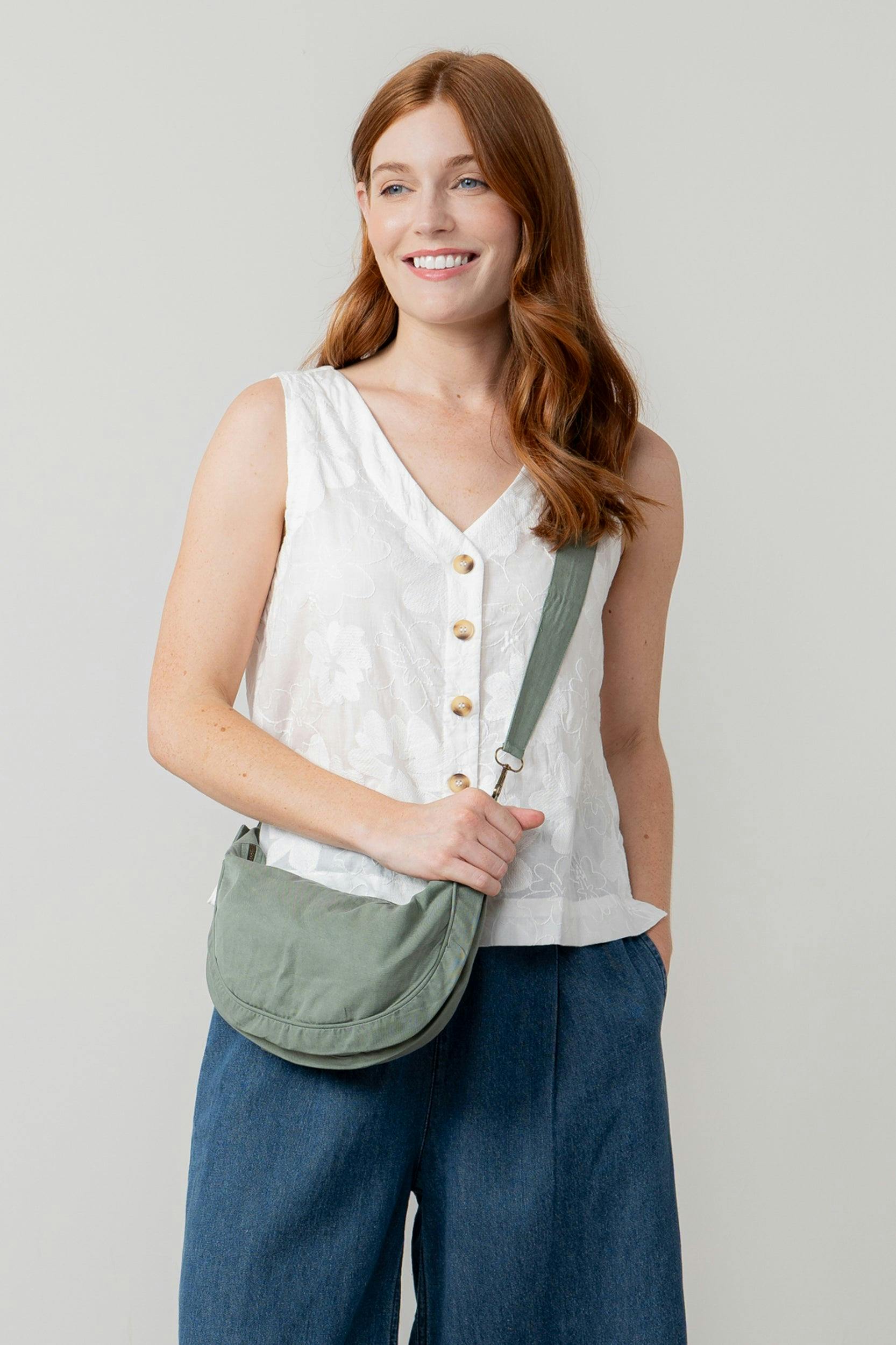 Lily & Me Light Cotton Tencel Crossbody Bag Laurel - Laurel - One Size