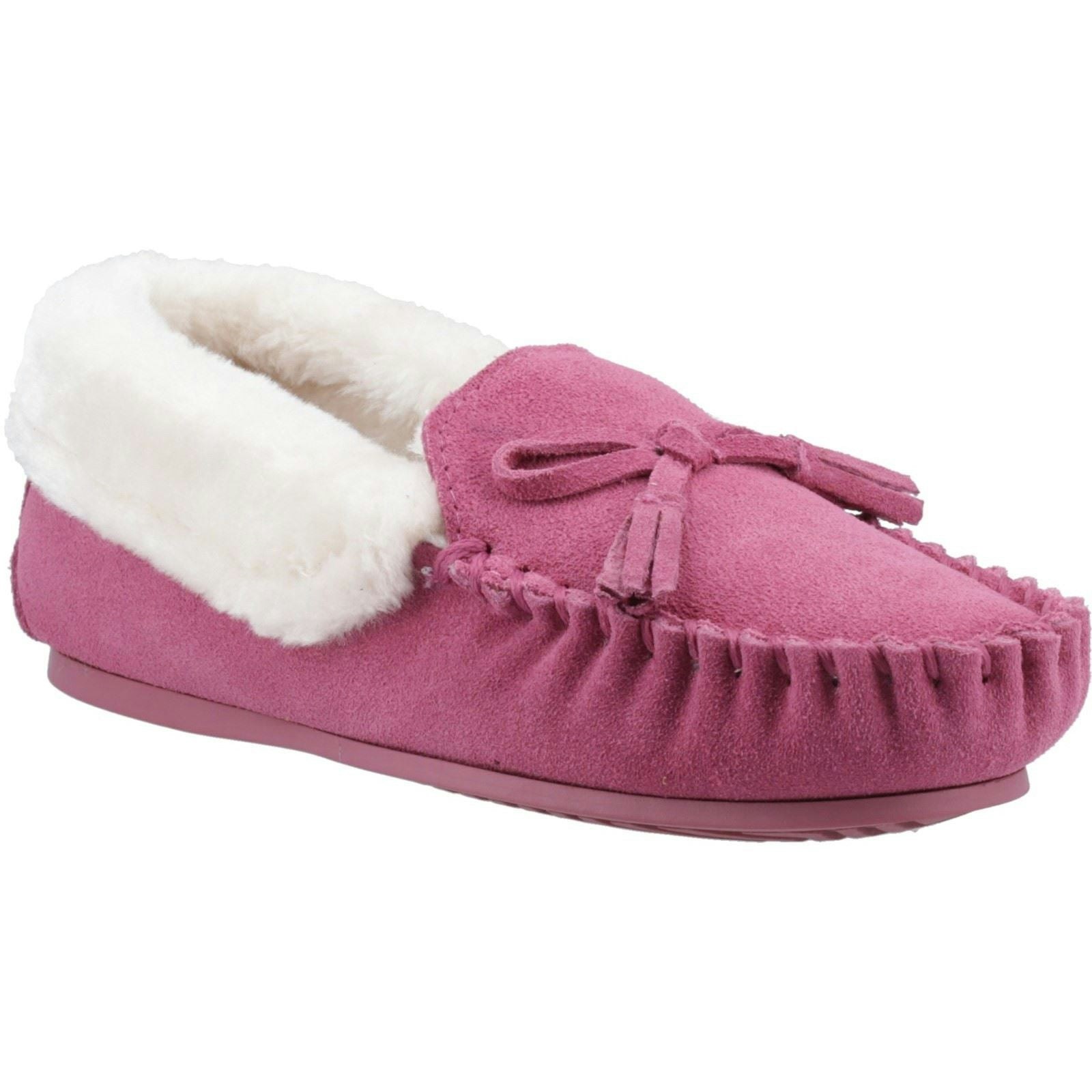 Hush Puppies Women's Pink Agnes Suede Slippers - Size 4