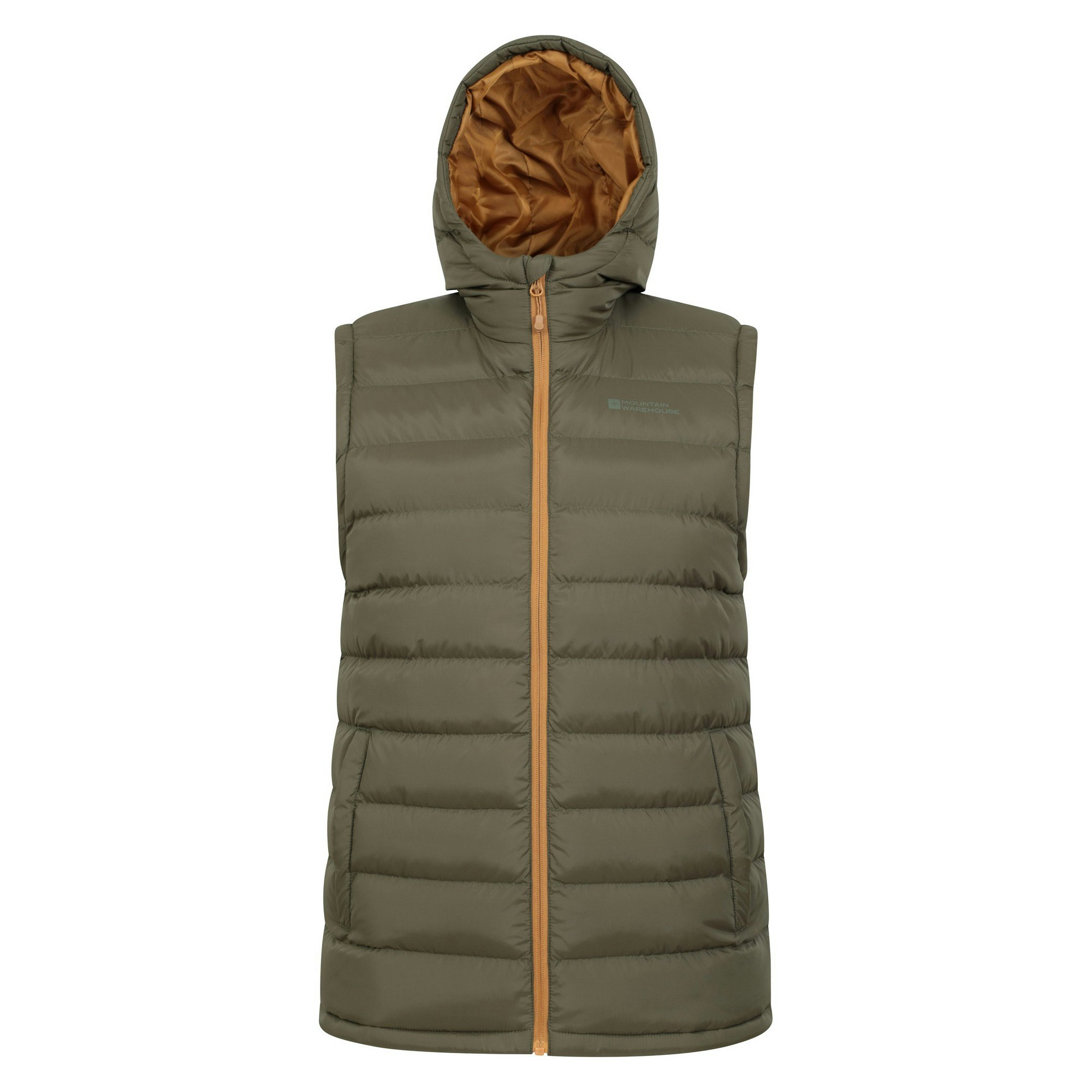 Mountain Warehouse Men's Dark Seasons Hooded Padded Gilet - Khaki - Khaki - M