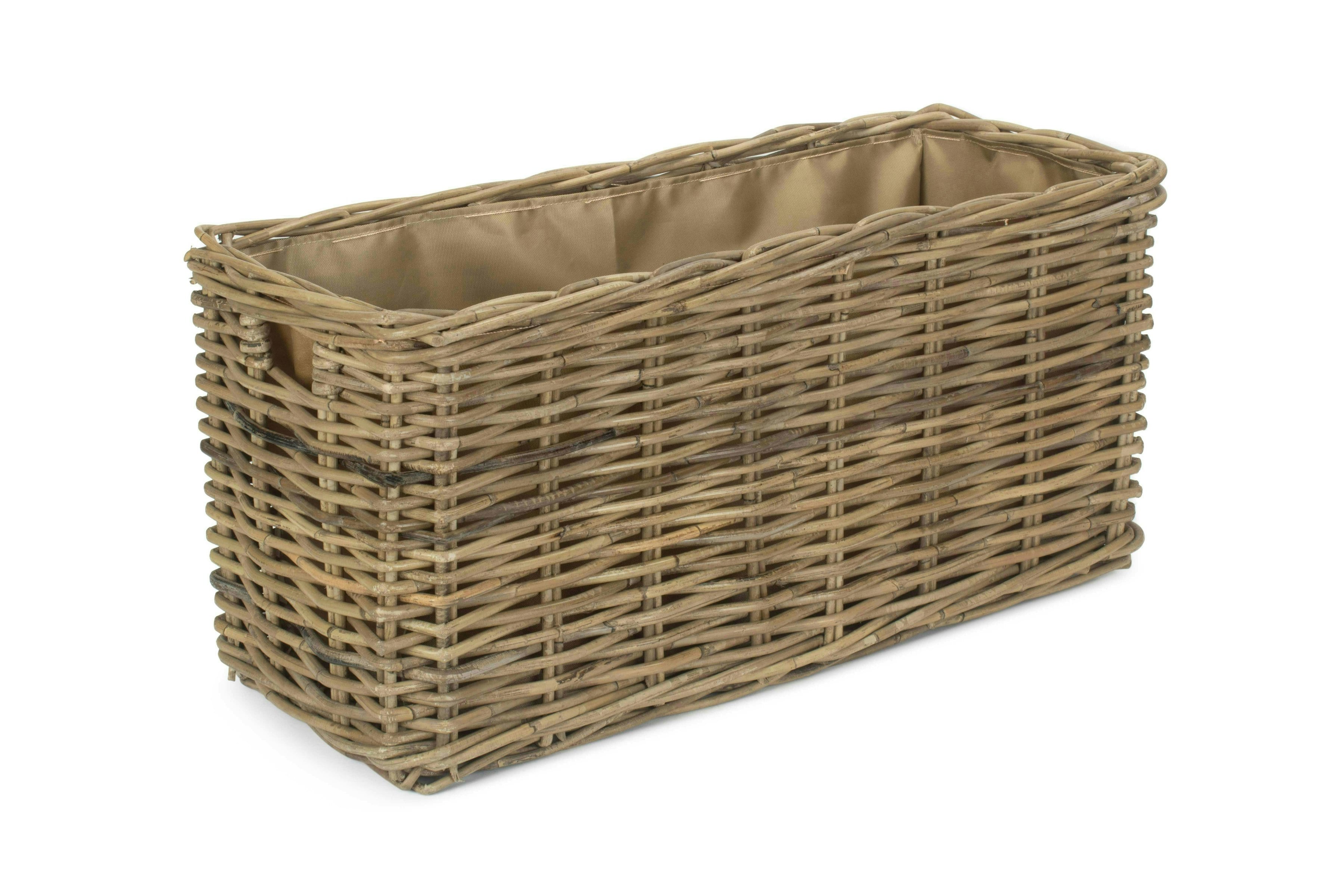 Red Hamper Red/Brown Hamper Small Under Bench Rattan Basket With Cordura Lining