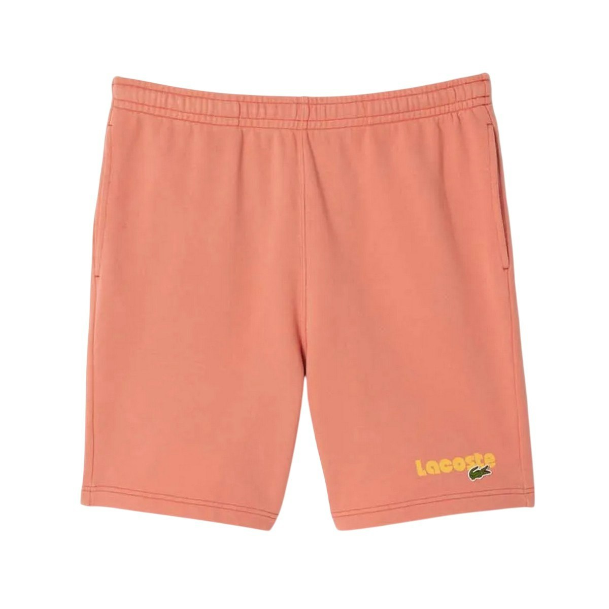 Lacoste Men's Pink Fleece Printed Washed Shorts - Xxl