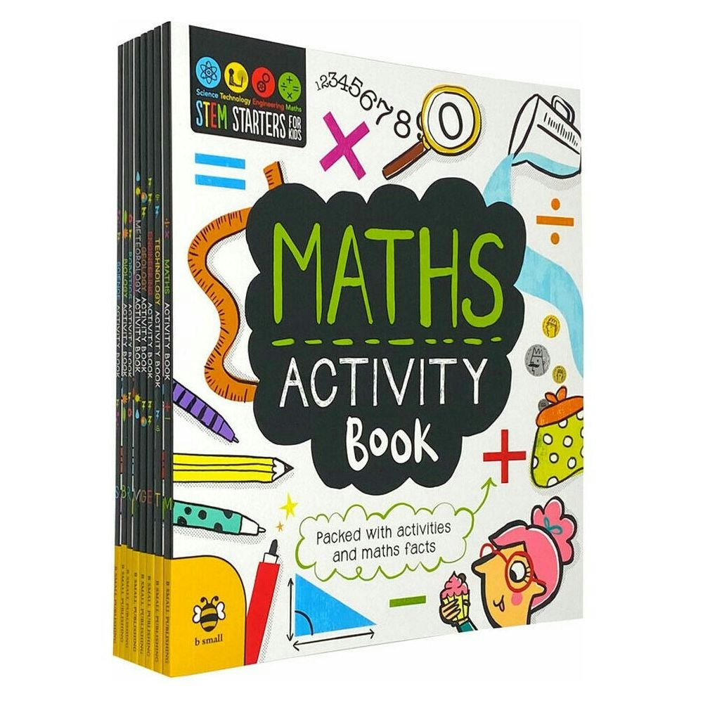 B Small Publishing Stem Educational Activity 8 Books Set, Stem Starters For Kids, Maths, Engineering, Meteorology