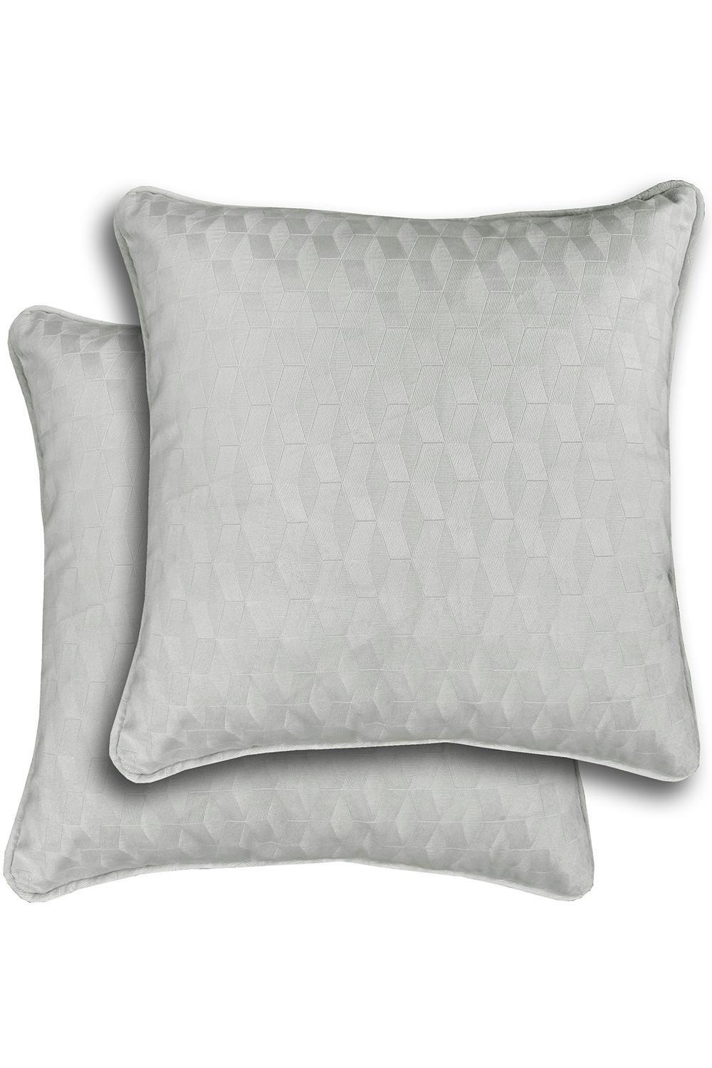 Enhanced Living Grey Pair Of Tokyo Geometric Double Sided Zip Opening Cushions - Cases Only