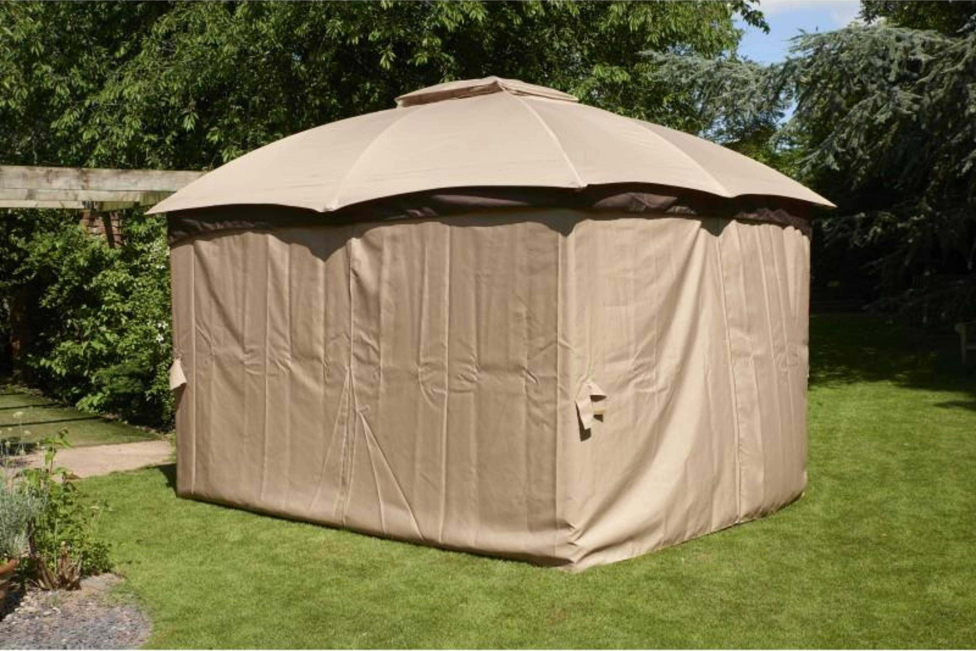 Rackhams Light/Brown Rio Gazebo Curtain Set - Mocha