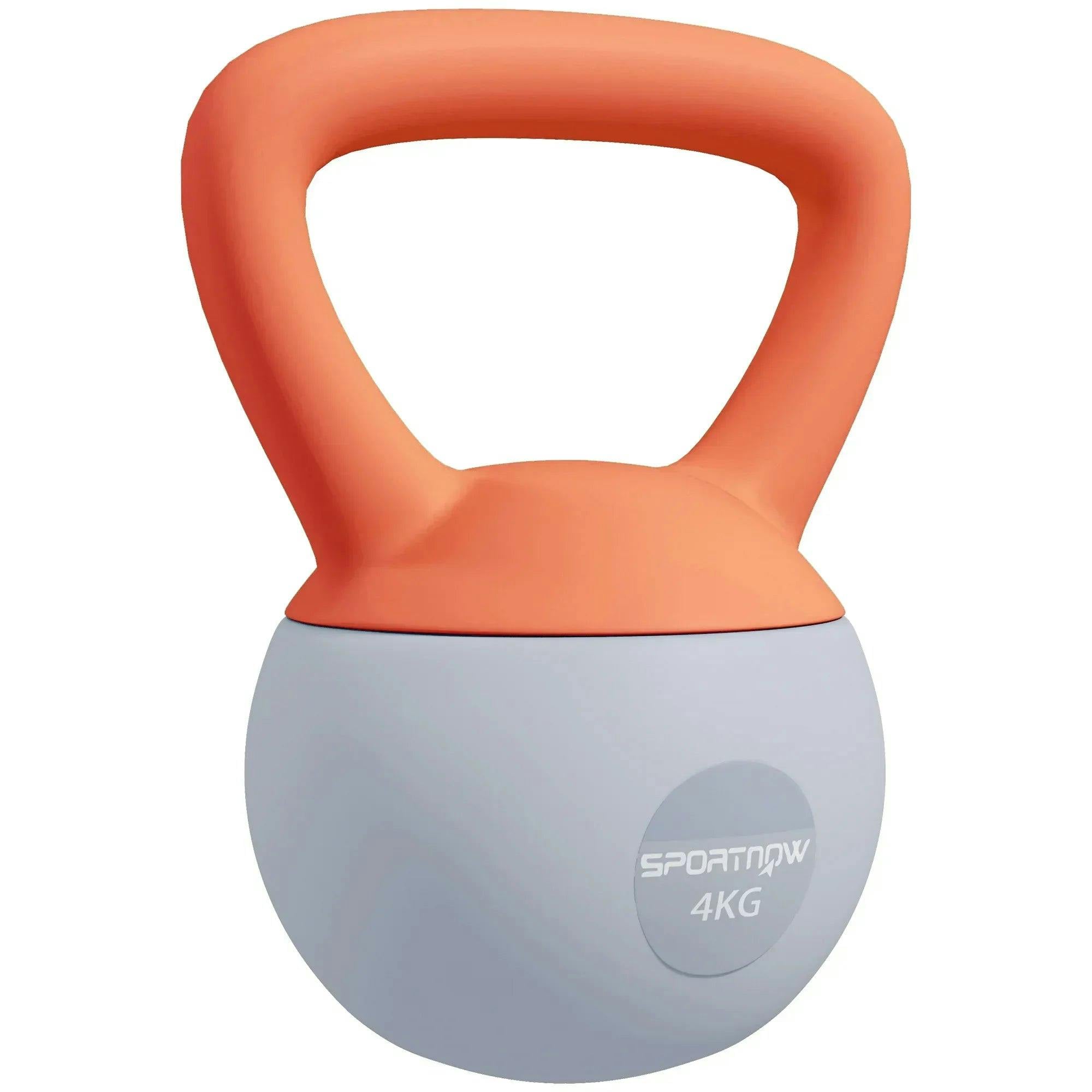Sportnow Unisex Orange Kettlebell With Soft Body & Non-Slip Handle In 4Kg - Image 4