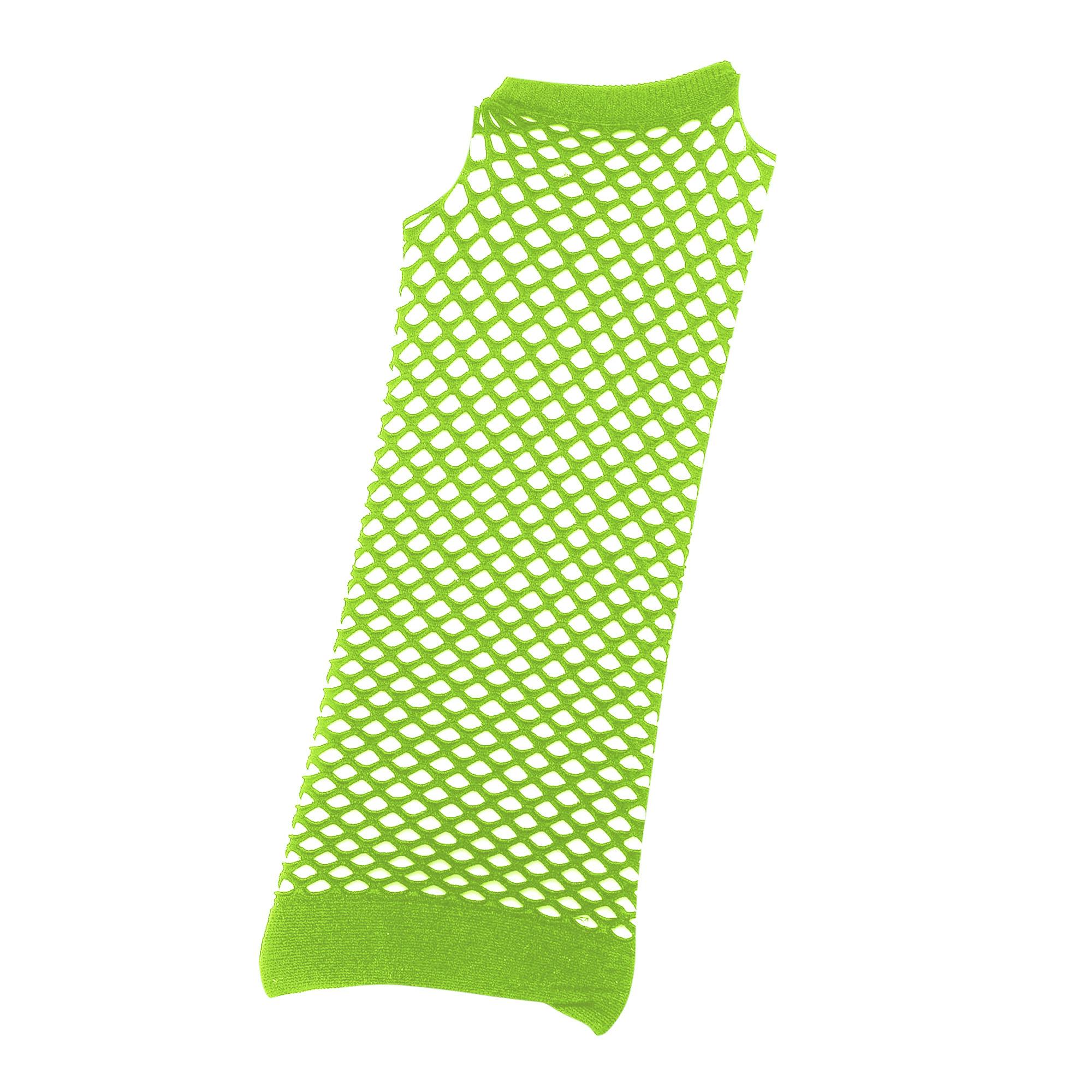Bristol Novelty Unisex Green Adults Fingerless Fishnet Gloves (1 Pair) - One Size