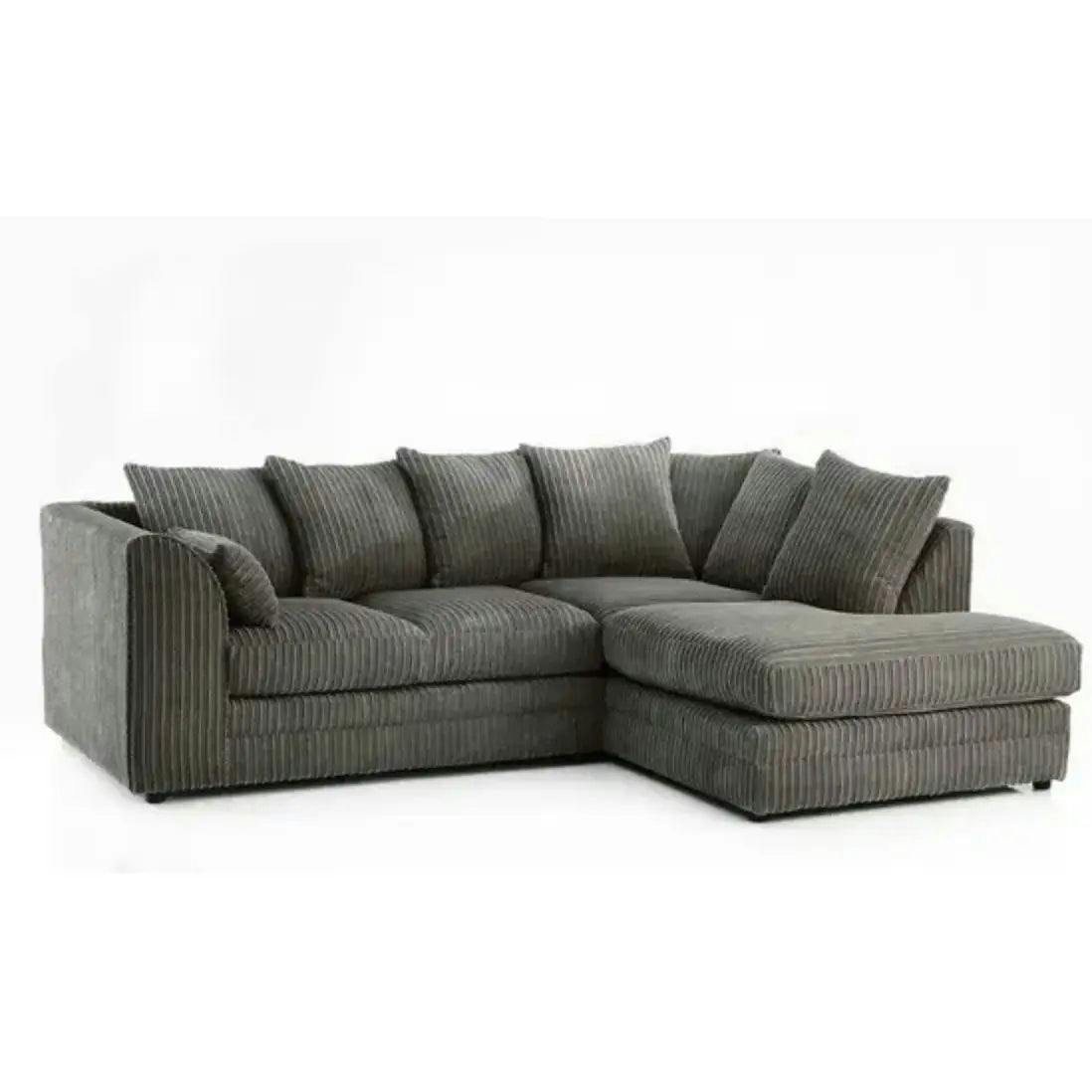 Rackhams Grey Camden Jumbo Cord Right Hand Corner Sofa Set
