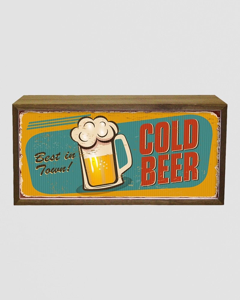 Light Box Home Cold Beer Best In Town | Vintage Pub Lighting | Man Cave Bar - Image 3