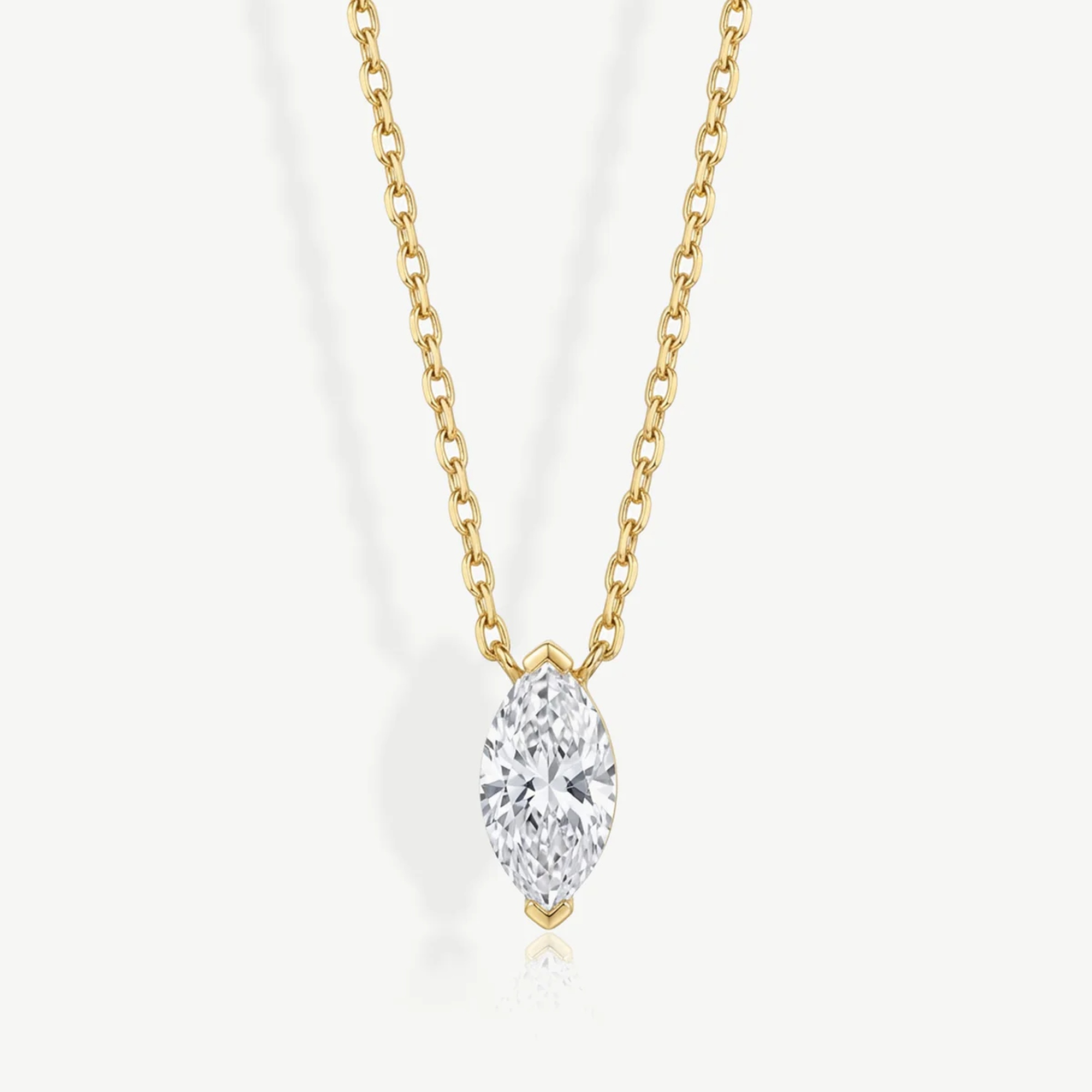 Muchv Gold Dainty Marquise Stone Necklace