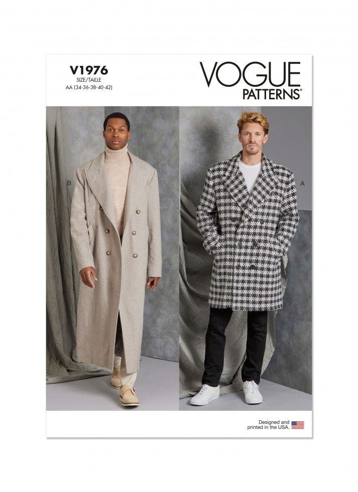 Vogue Men's Sewing Pattern 1976, Coats For Aa (34-36-38-40-42) - Intermediate - Aa (34-36-38-40-42)