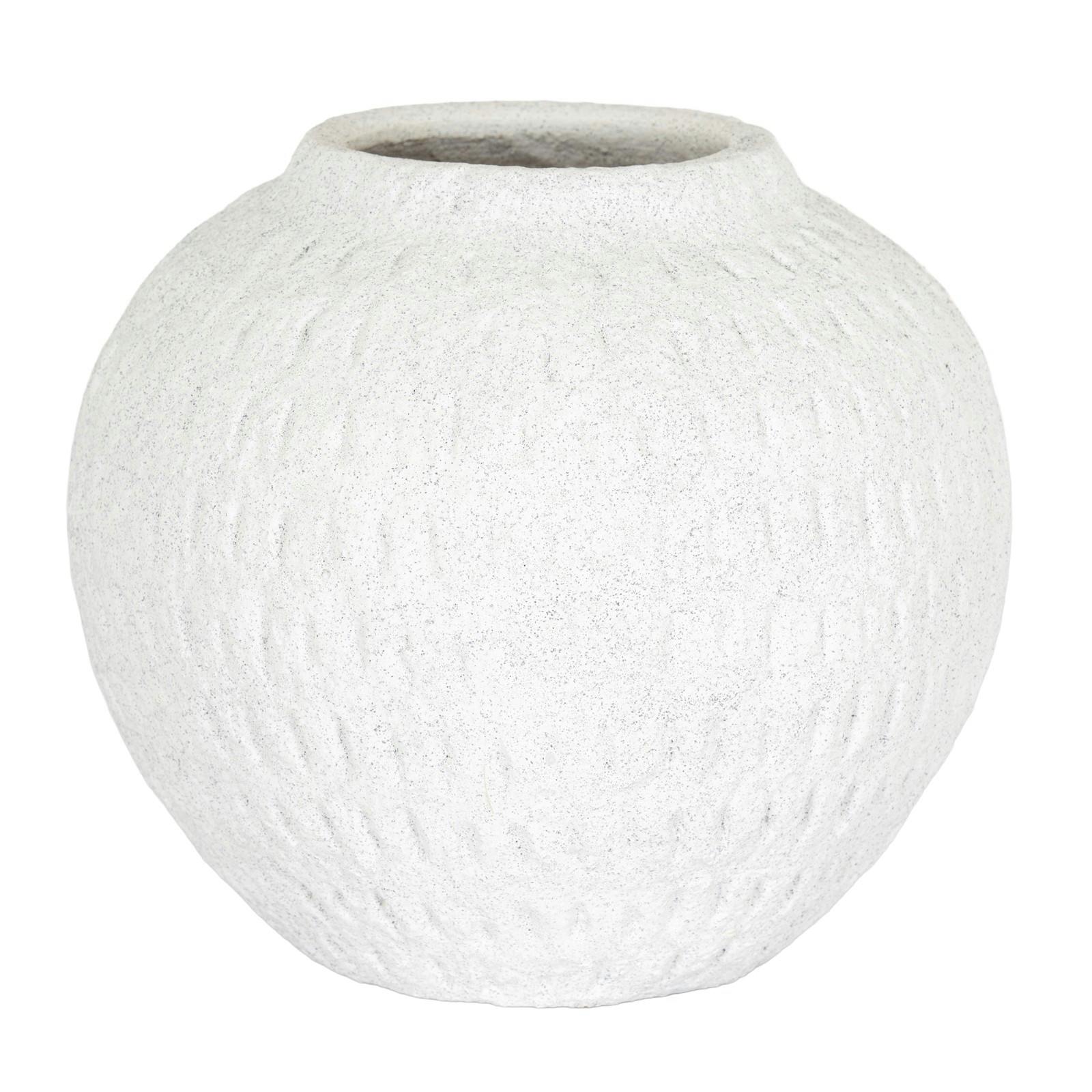 Hill Interiors White Ashen Round Vase - 20Cm X 23Cm X 23Cm - 100% Mixed