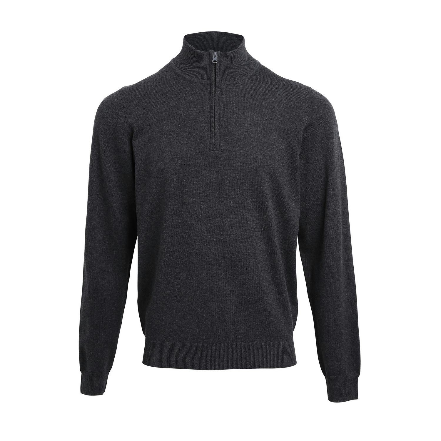 Premier (S, Charcoal) Mens Zip Neck Sweatshirt - Image 3